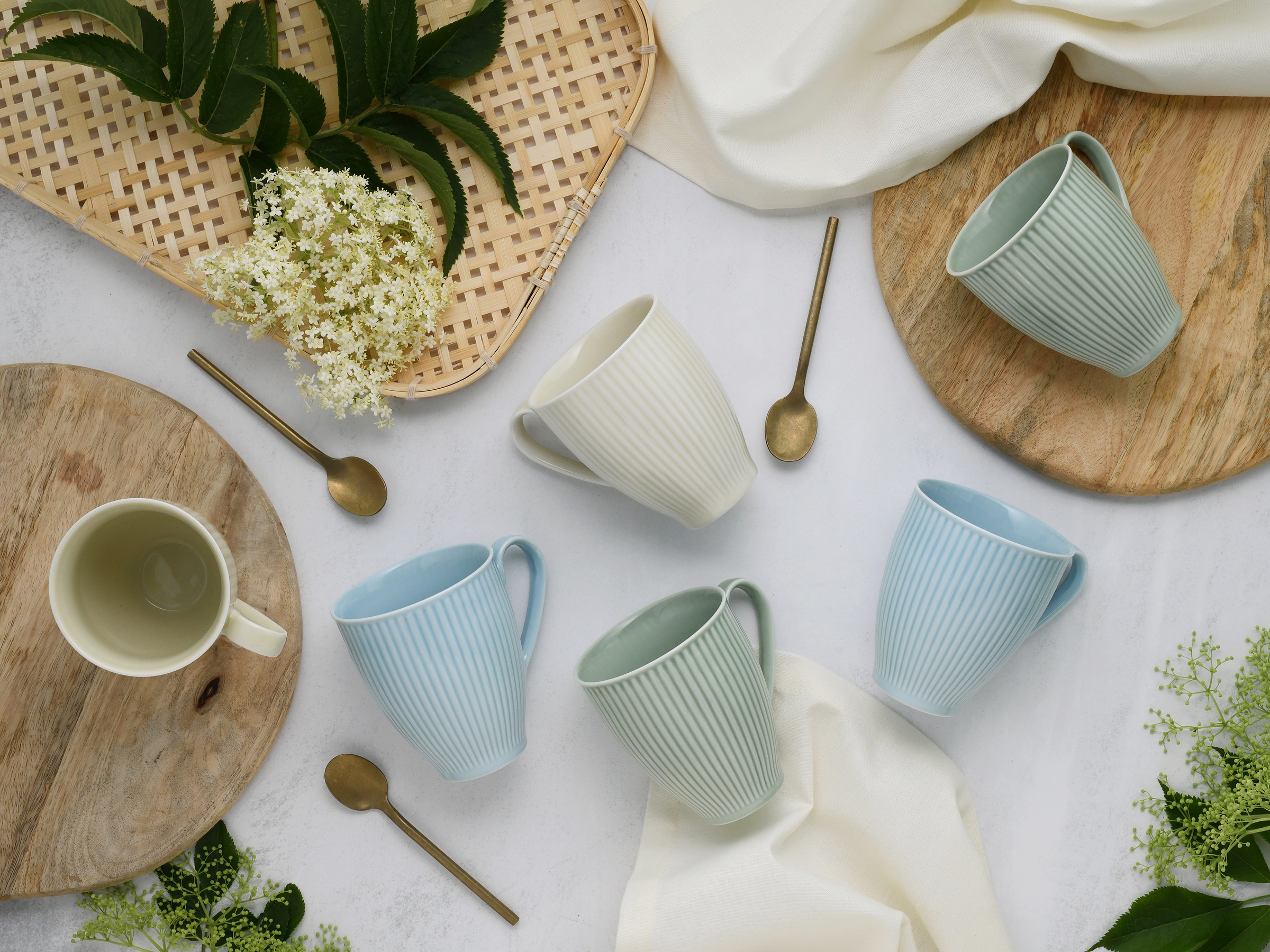 CreaTable Becher »Valencia Pastell, Kaffeebecher, 6-tlg.«, (Set, 6 tlg.), Elegant, Boho Chic