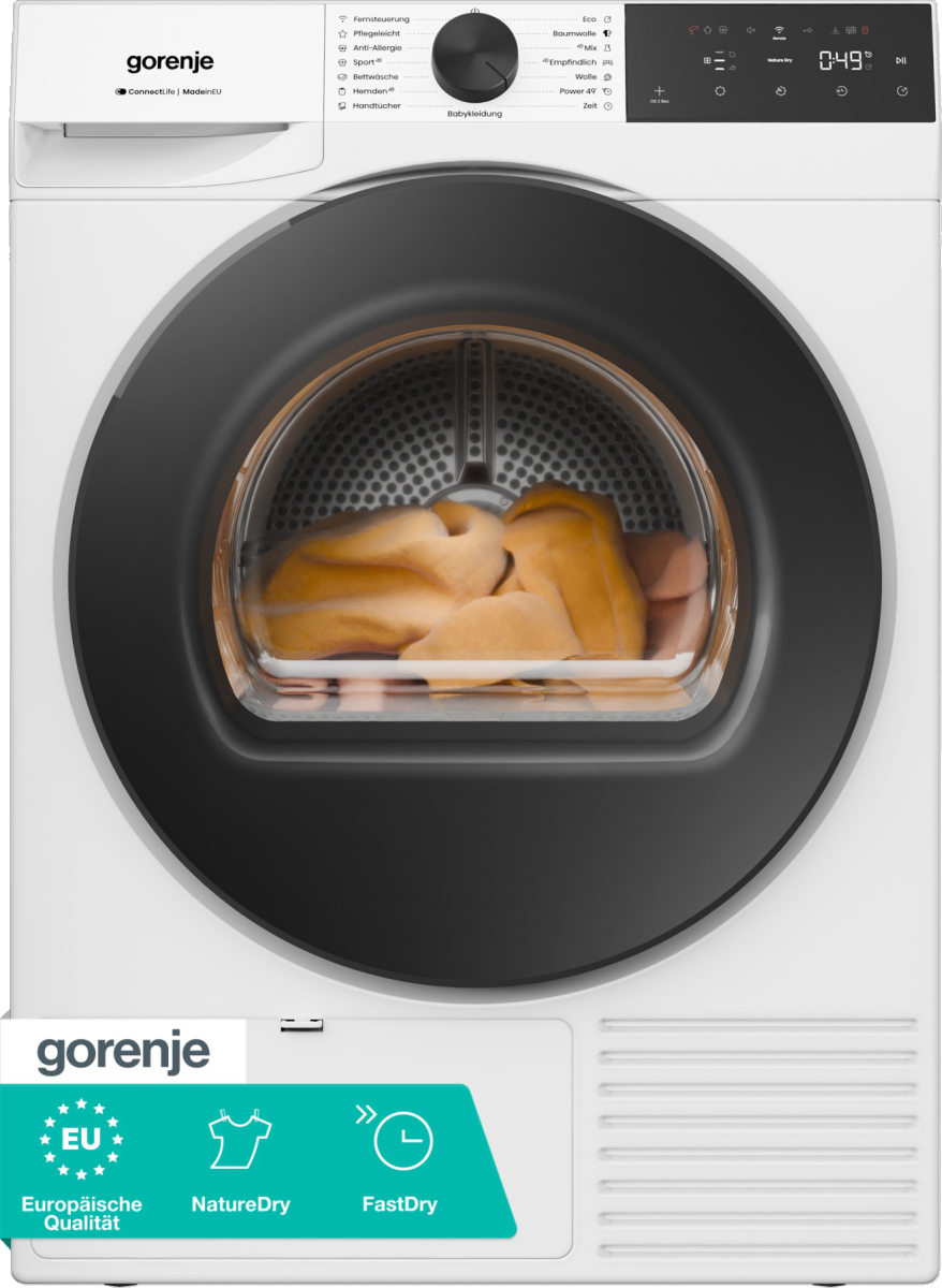 GORENJE Wärmepumpentrockner "D5G48D" G400 NatureDry Schonung, FastDry 49, Knitterschutz