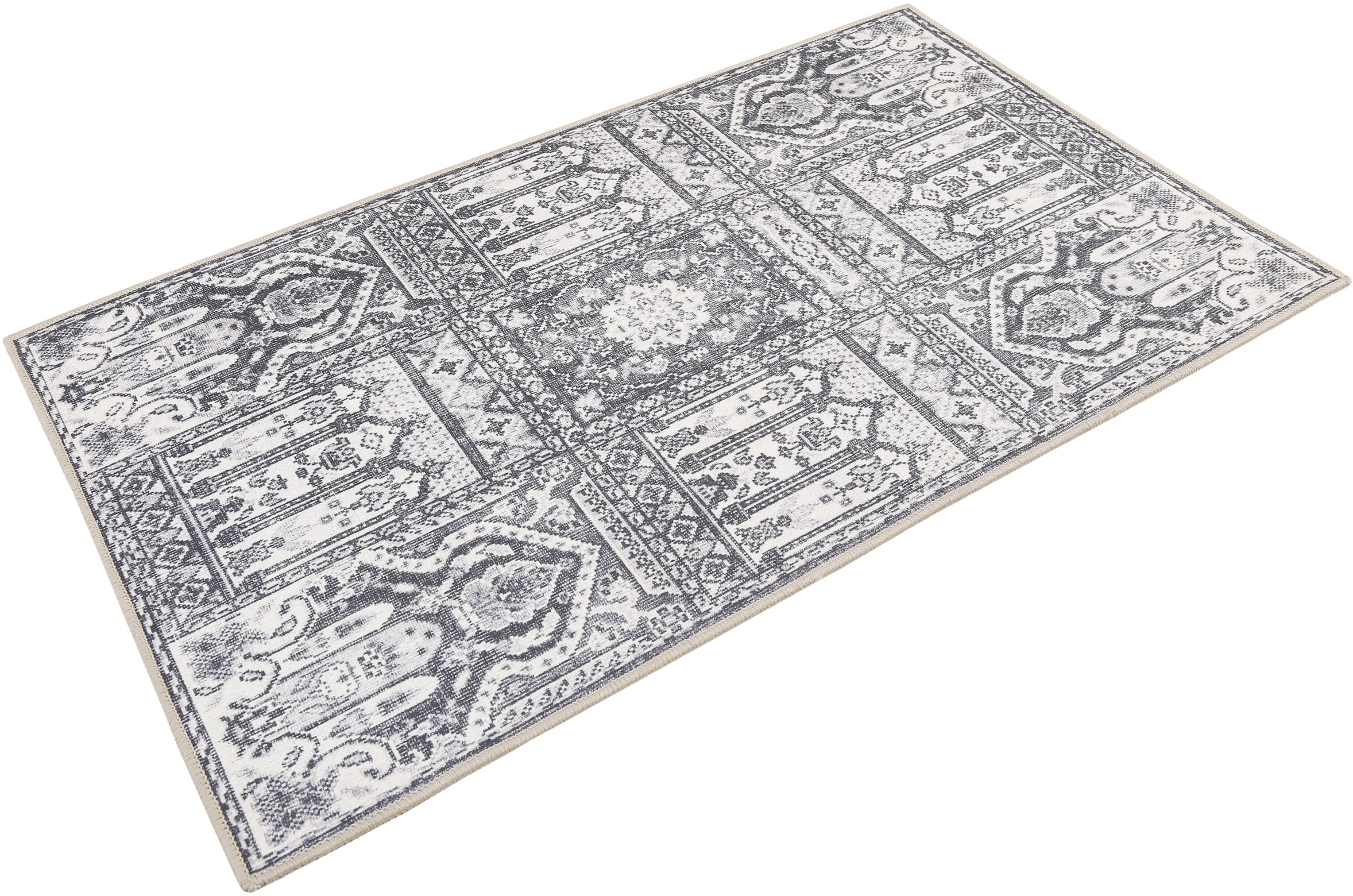 Badematte WECON HOME, H:6mm, bunt, Polyester, Badematten, "Vintage Café", Vintage Orient Stil, Badezimmerteppich, waschbar