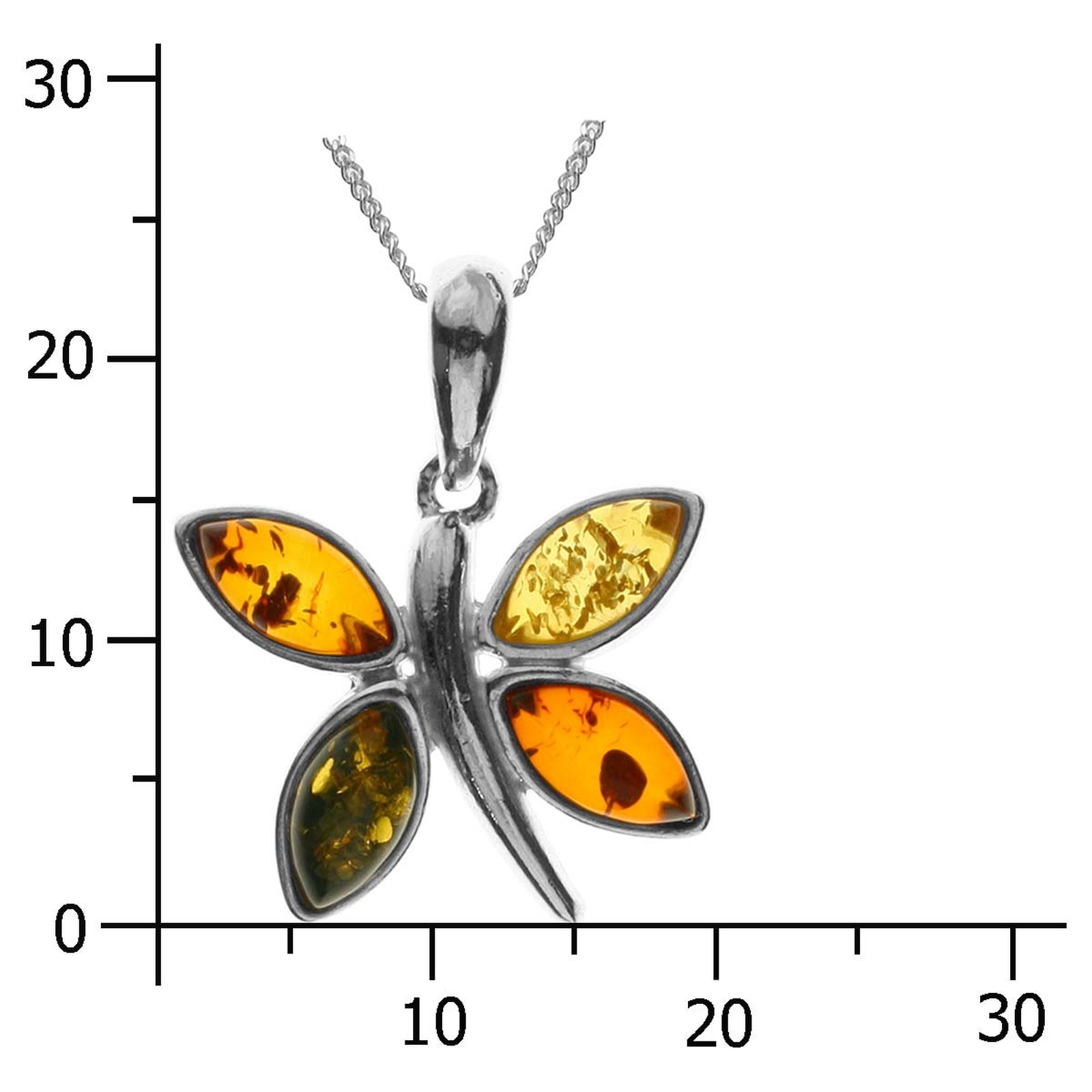 OSTSEE-SCHMUCK Kette mit Anhänger »- Schmetterling - Silber 925/000 - Bernstein«