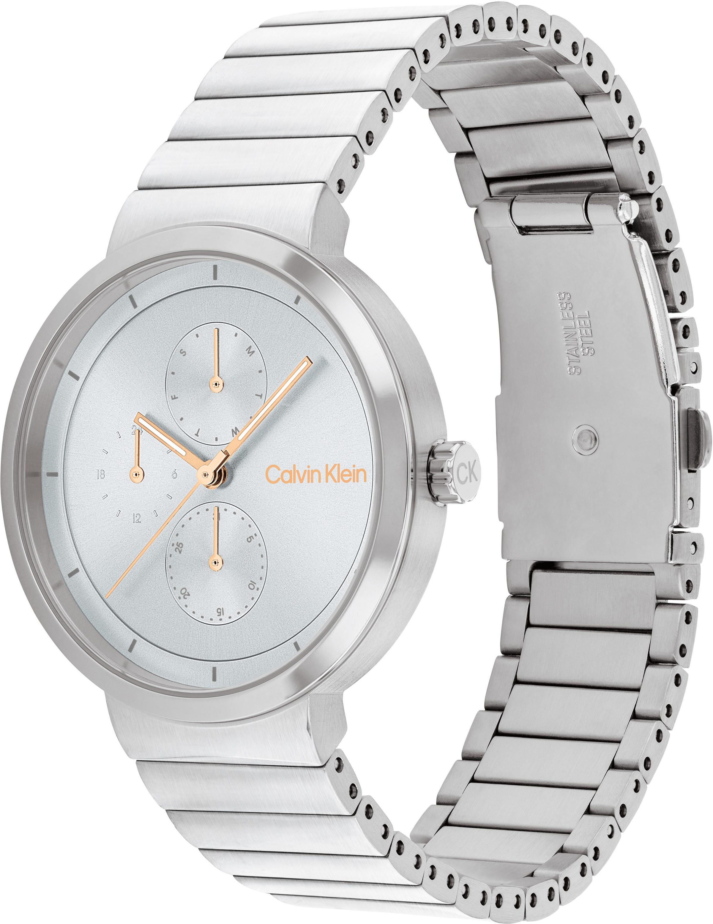 Calvin Klein Multifunktionsuhr »CREATE«, Quarzuhr, Armbanduhr, Damenuhr, Datum, Edelstahlarmband
