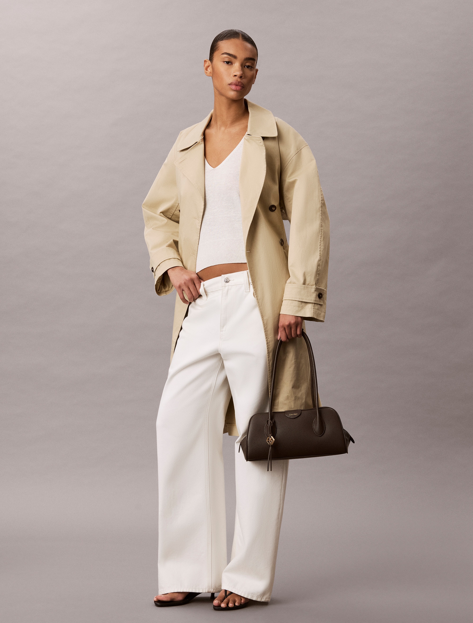 Calvin Klein Schultertasche »EMBLEM TRIO PEBBLE SHOULDER BAG« Henkeltasche, Handtasche mit Schmucklogo
