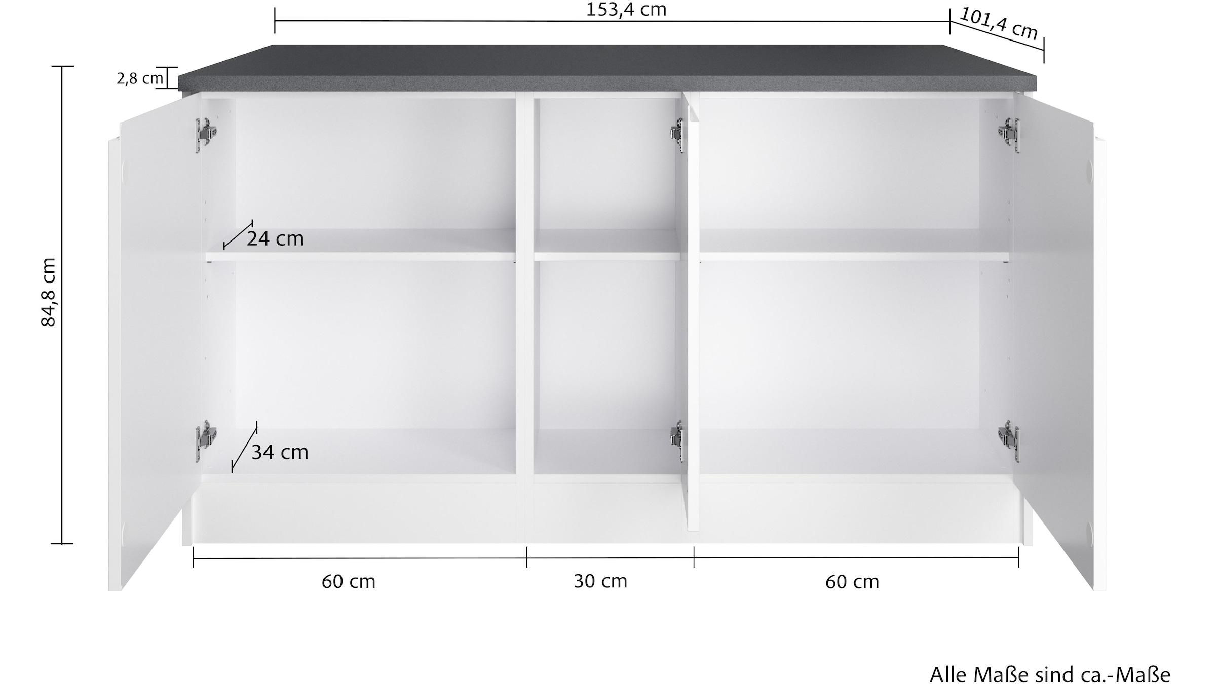 HELD MÖBEL Kücheninsel »Virginia«, Breite 153 cm, MDF-Fronten, Flaschenregal