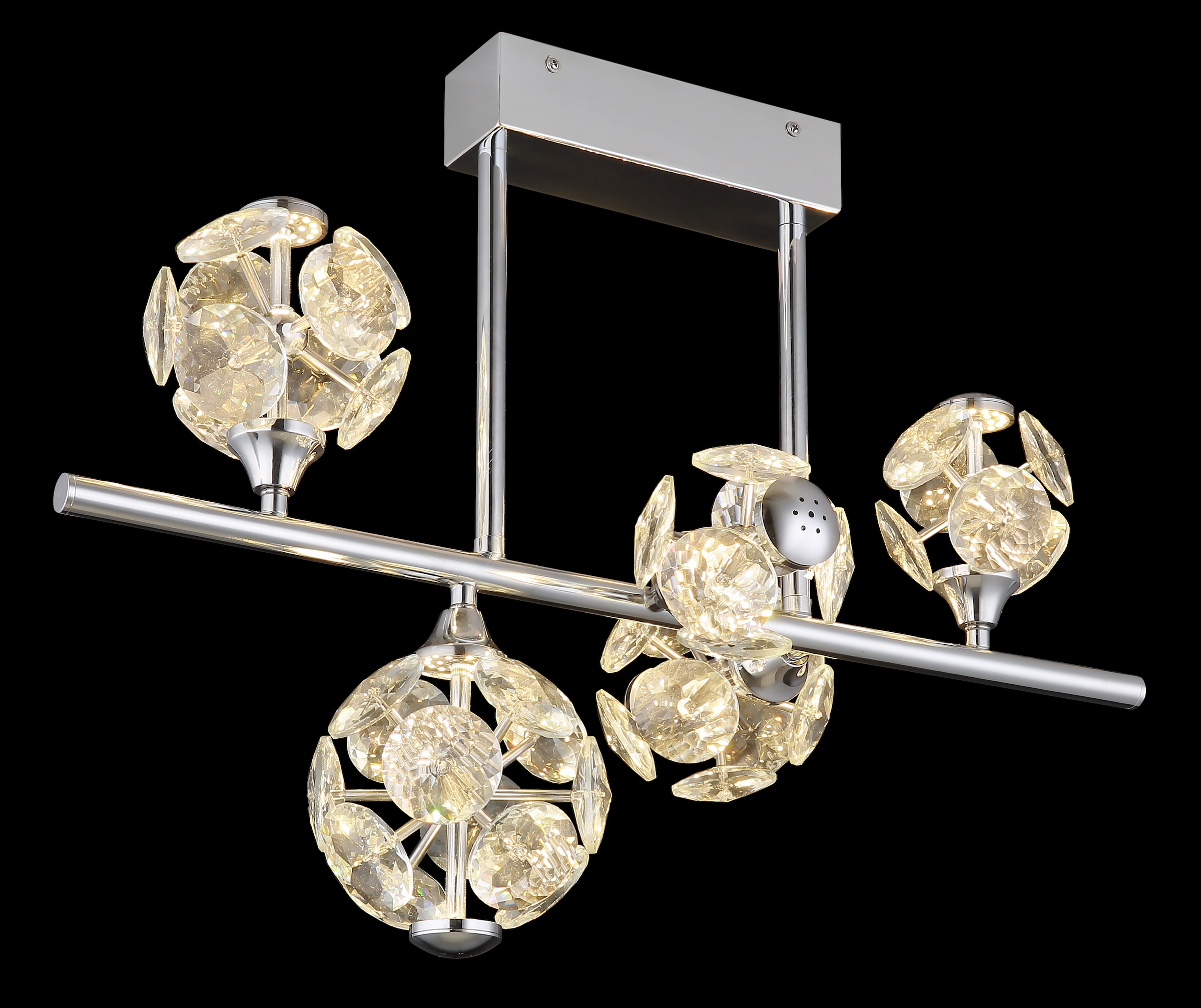 GLOBO LIGHTING LED Deckenleuchte »VIRINA«, Leuchtmittel LED-Modul | LED fest integriert, Deckenlampe/Kristalle/Wohnzimmer/Essbereich/LxBxH: 610x300x460mm
