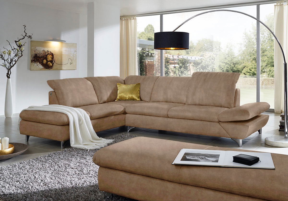 W.SCHILLIG Ecksofa "Taoo, elegant und zeitlos, bequem, L-Form, Breite 296cm" mit Sitziefenverstellung & Kopfteilverstellung