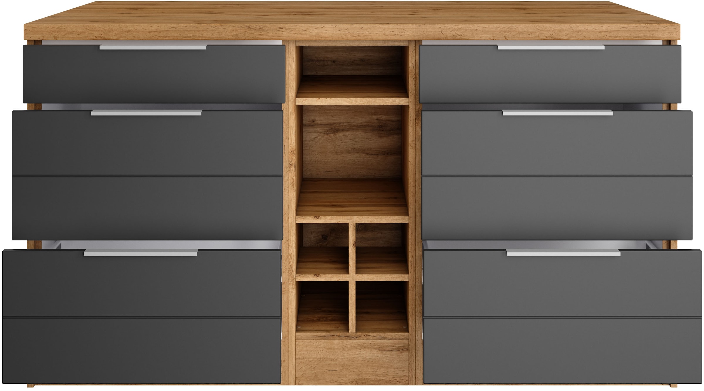 KOCHSTATION Kücheninsel »KS-Luhe, Breite 153 cm, mit Flaschenregal«, MDF-Fronten, Arbeitsplatte 38mm stark