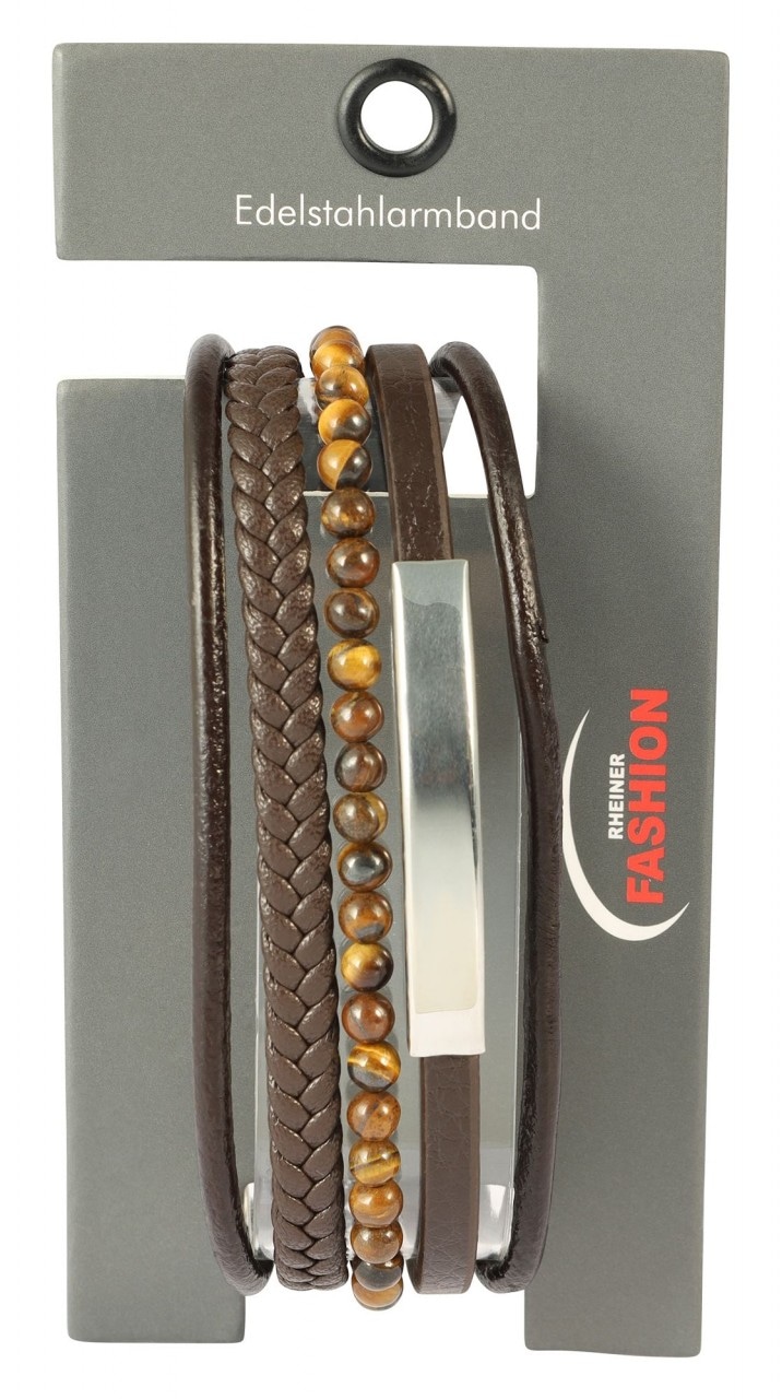 Adelia´s Edelstahlarmband »Herren Armband aus Edelstahl mit Tigerauge«