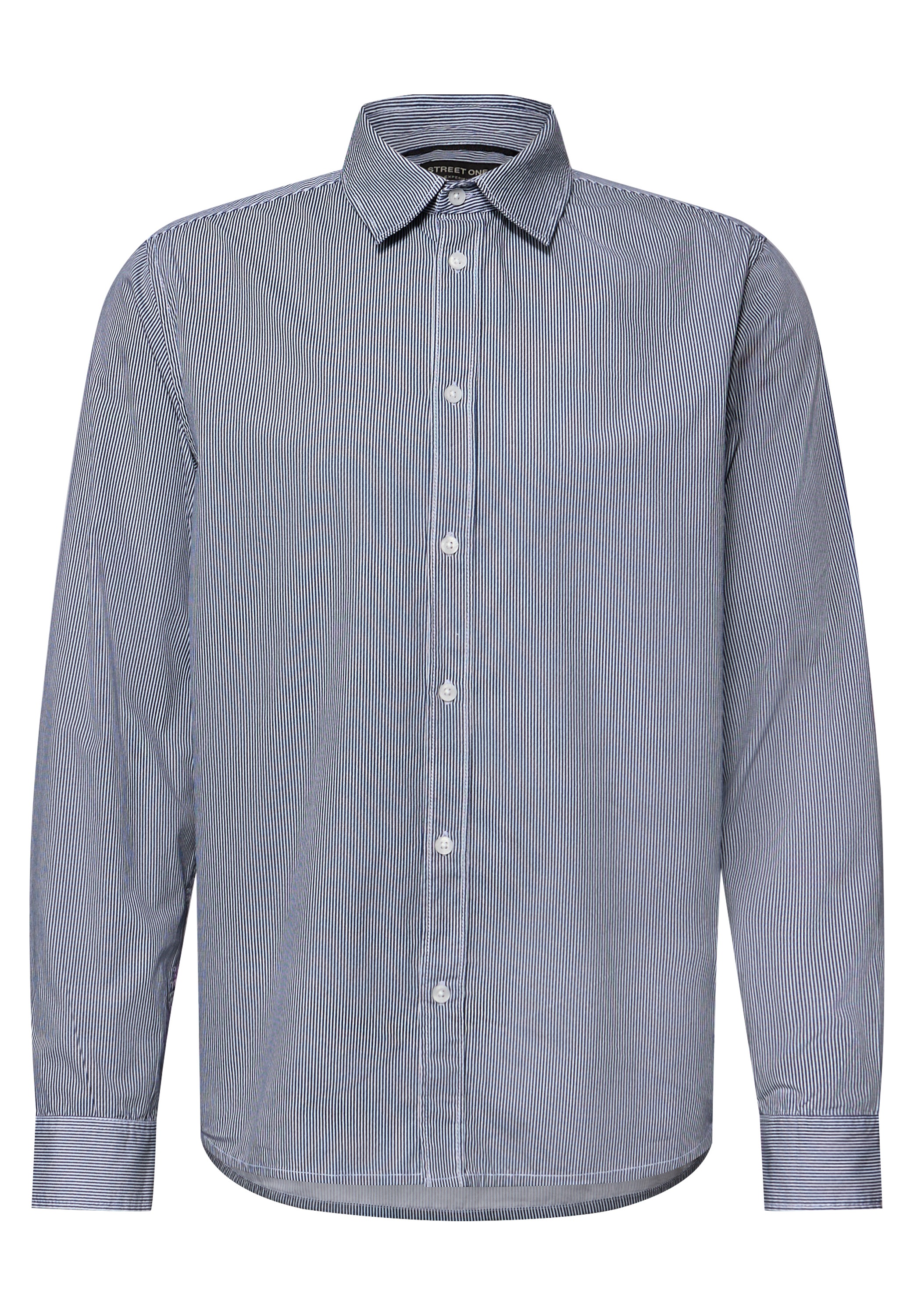 STREET ONE MEN Langarmhemd aus reiner Baumwolle