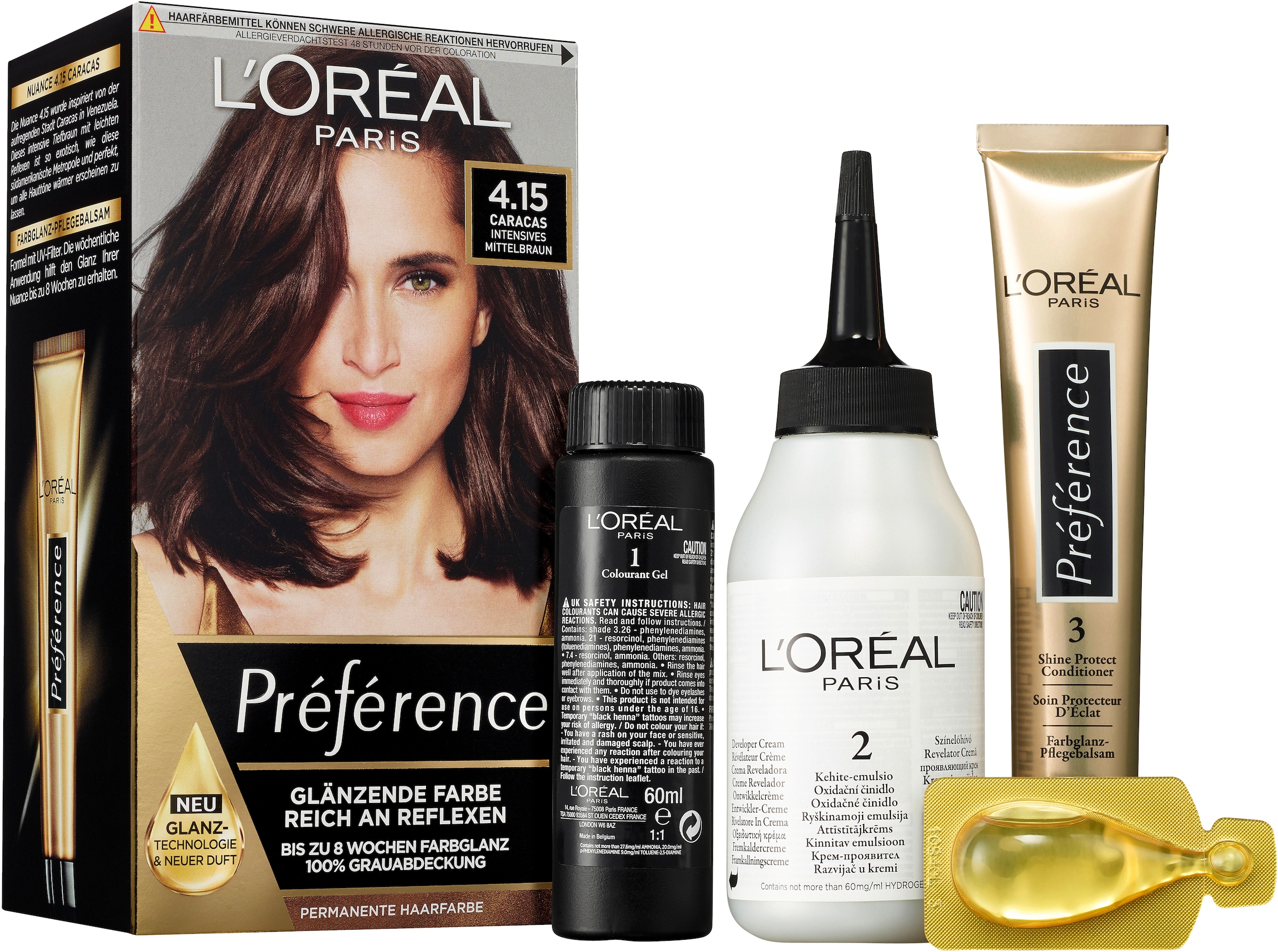 L'ORÉAL PARIS Coloration »Préférence«, (Packung, 3 tlg.), mit pflegender Formel
