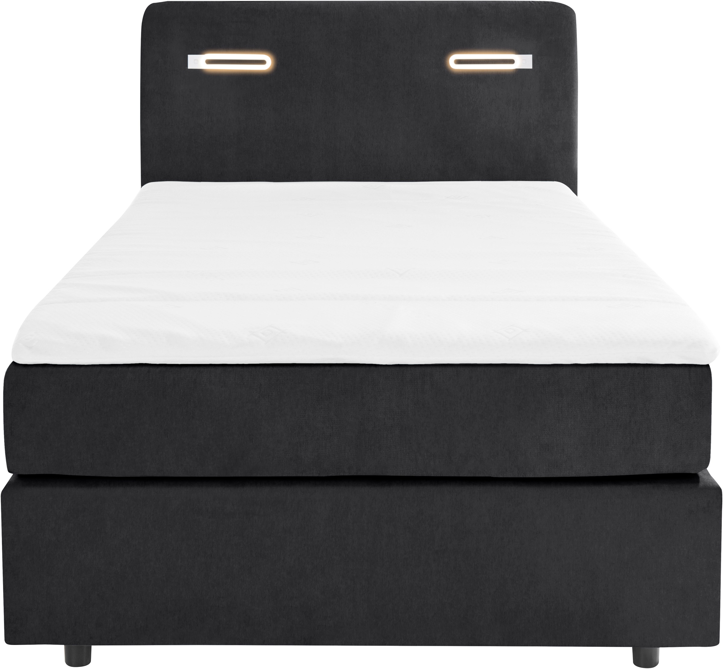 Boxbett HOME AFFAIRE "Luan", schwarz, B:127cm L:211cm, Komplettbetten, Boxspringbett, Schubkästen, LED-Beleuchtung und Topper, in Breite 120 cm und 180 cm 8