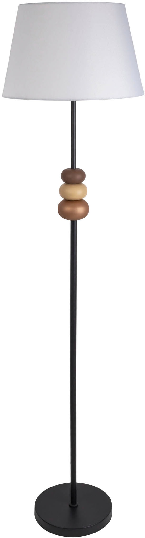 näve Stehlampe »Elina«, 1 flammig, Leuchtmittel E27 | ohne Leuchtmittel, H: 155cm, Textilschirm weiß, E27 max. 40W, Zuleitung 180cm schwarz