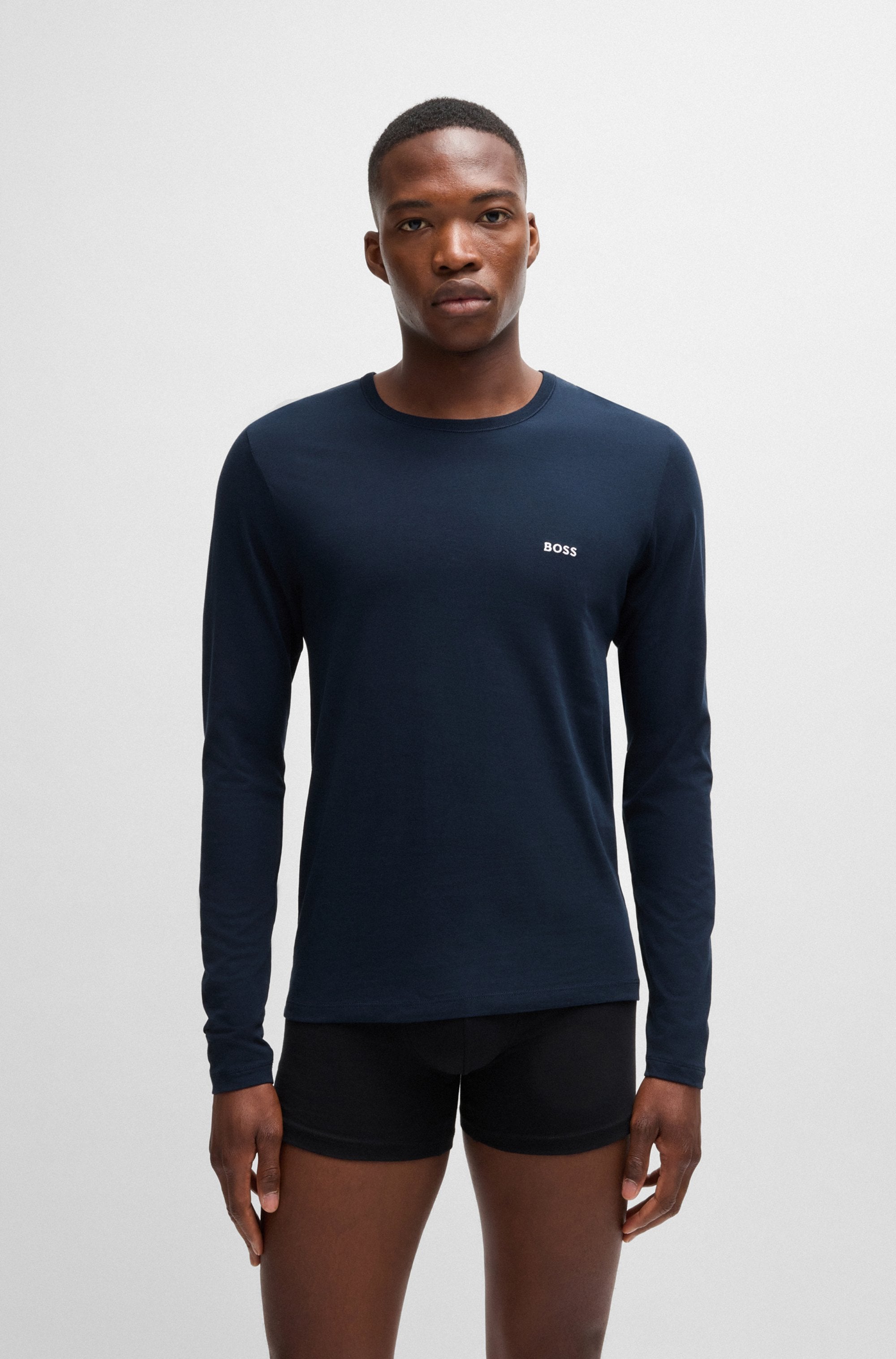 BOSS Langarmshirt »longsleeve-Shirt R-Neck Classic COTTON 3pcs/pack«, (3 tlg.), mit BOSS Logo-Schriftzug