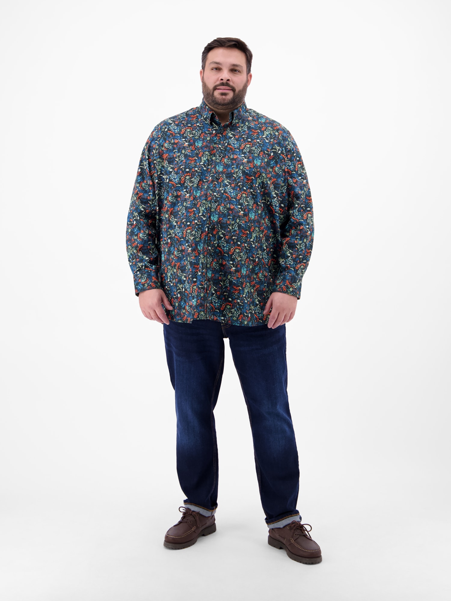 LERROS Langarmhemd »Langarmhemd mit Button-down-Kragen«