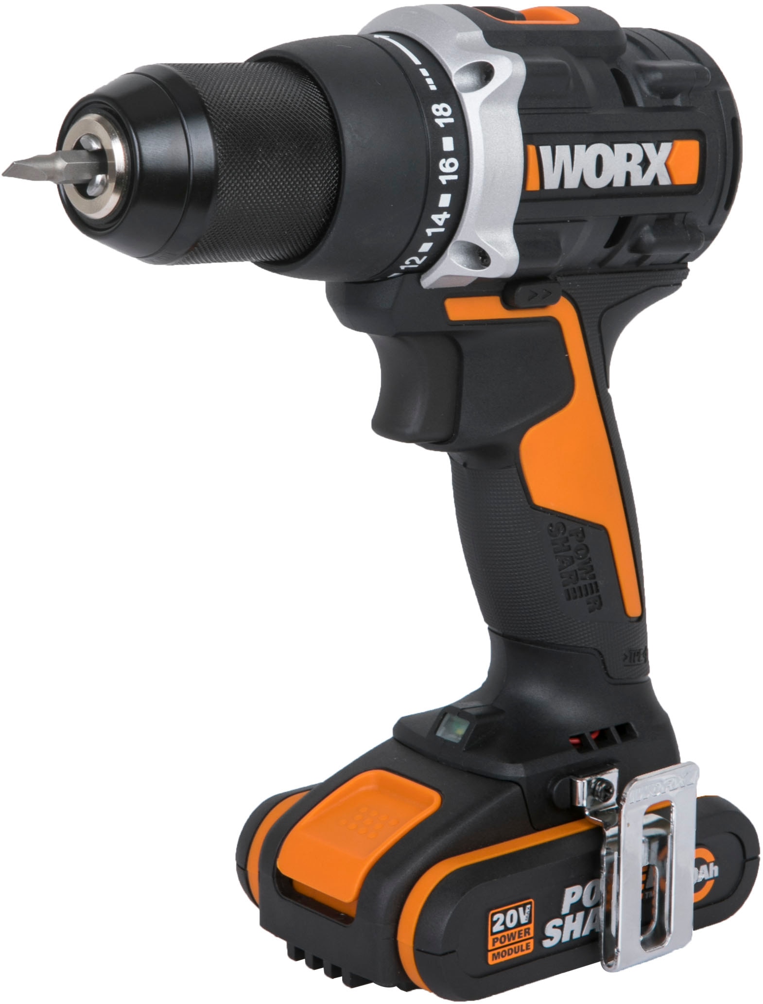 Worx "WX102 NITRO" Set, Brushless-Motor, 2-Gang-Getriebe, inkl. 2 Akkus & Ladegerät
