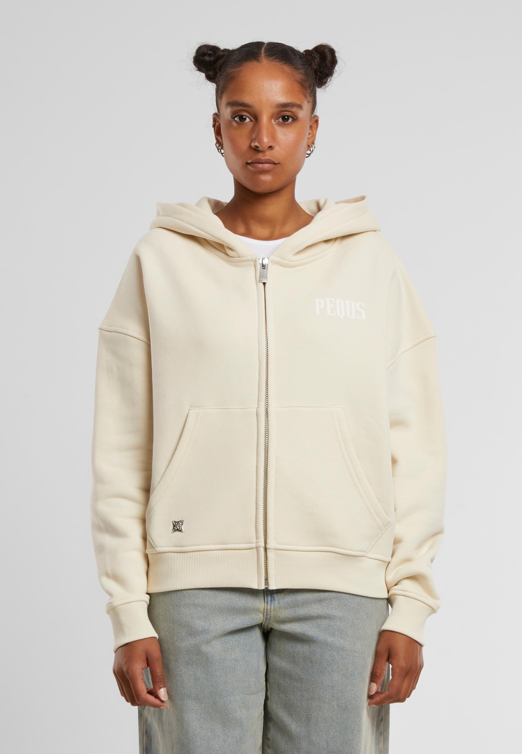 PEQUS Sweatjacke »PEQUS PEQUS Back Logo Zip-Hoodie Almond«