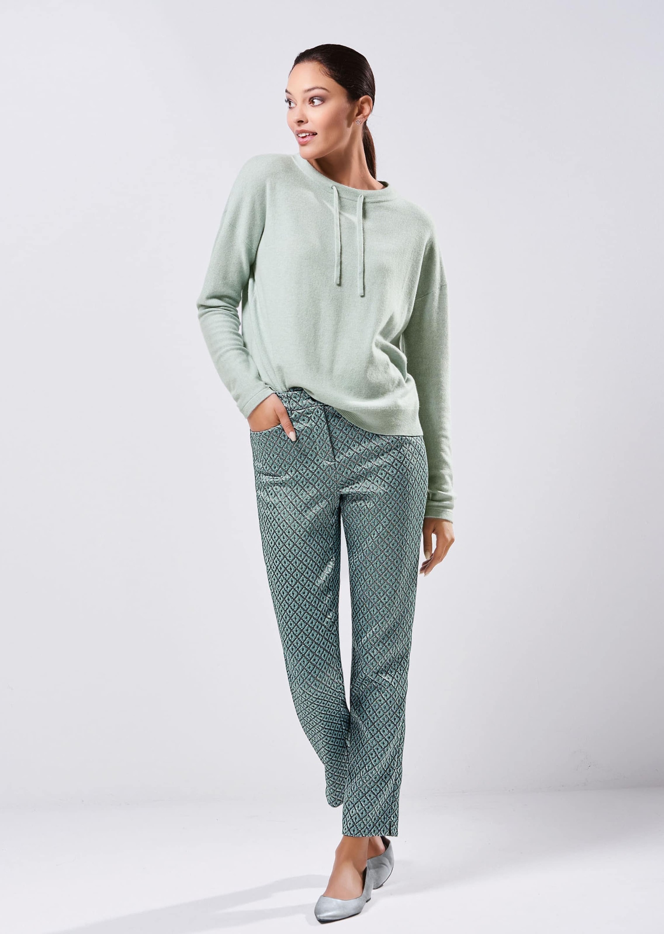 MADELEINE Stoffhose »Hose Schlanke Hose in edlem Minimal-Jacquard«