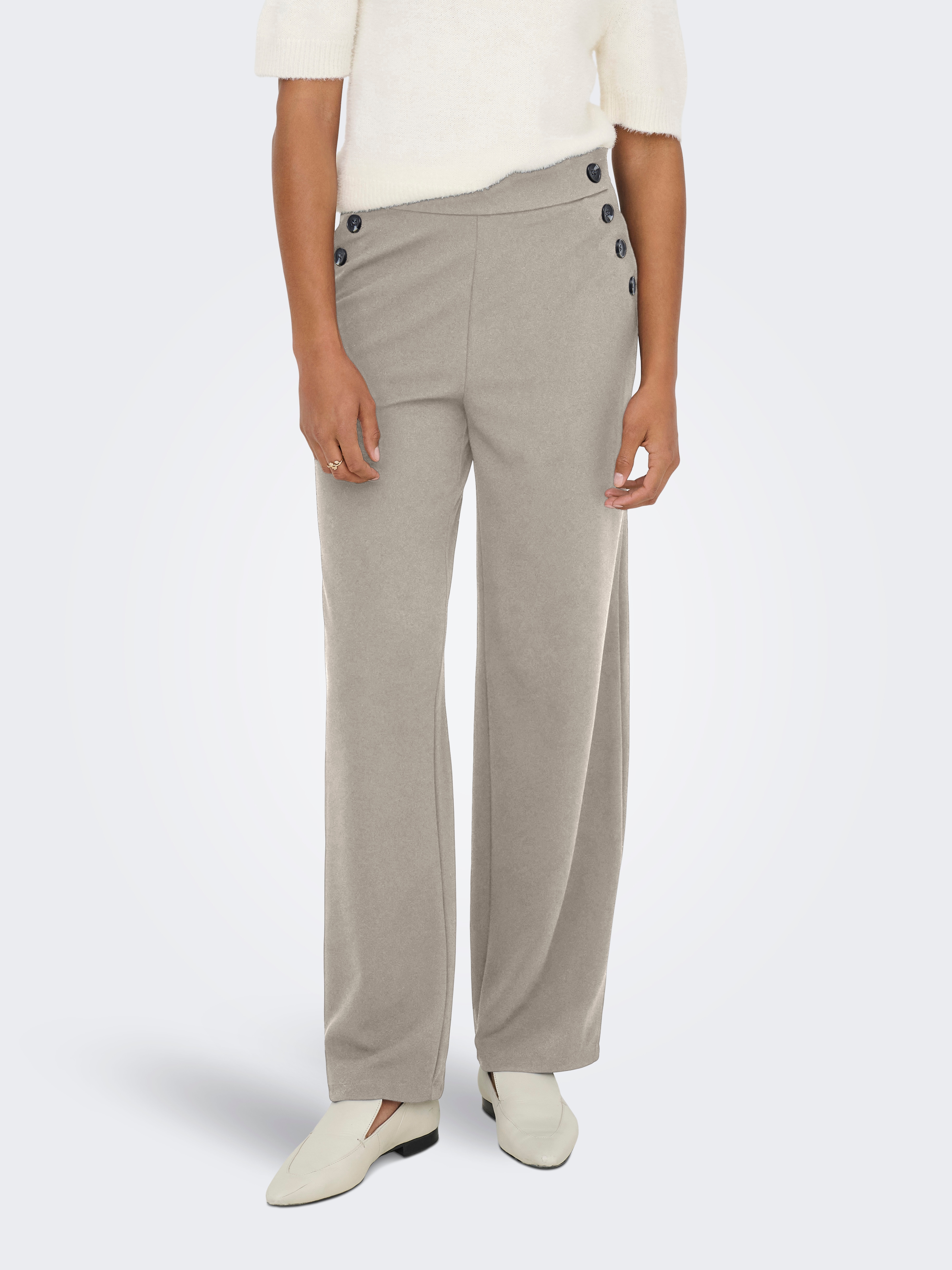 ONLY Schlupfhose "ONLRINA BUTTON PANT JRS NOOS" Jersey Hose mit Knopf-Details