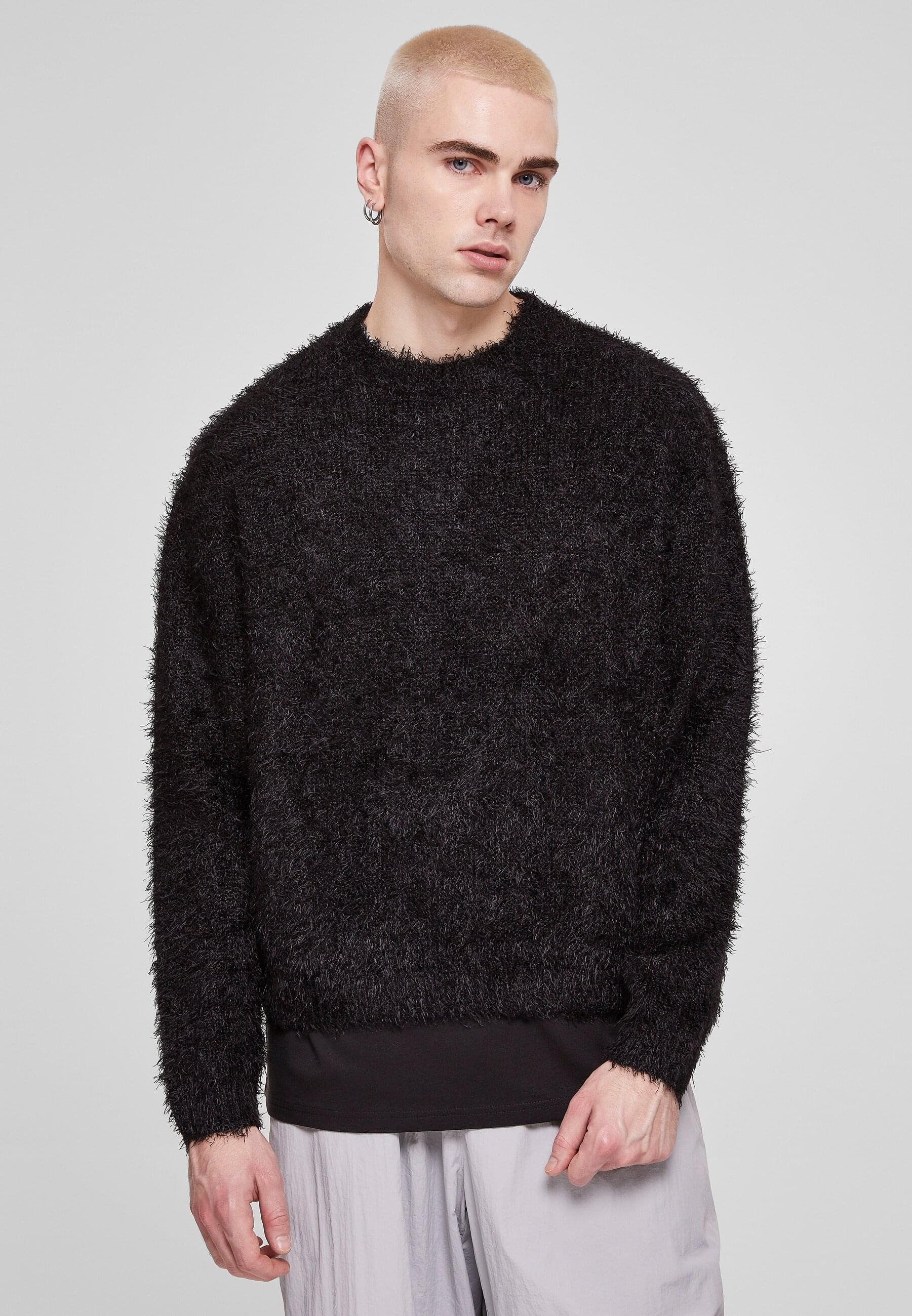 URBAN CLASSICS Rundhalspullover »Urban Classics Herren Feather Sweater«, (1 tlg.)