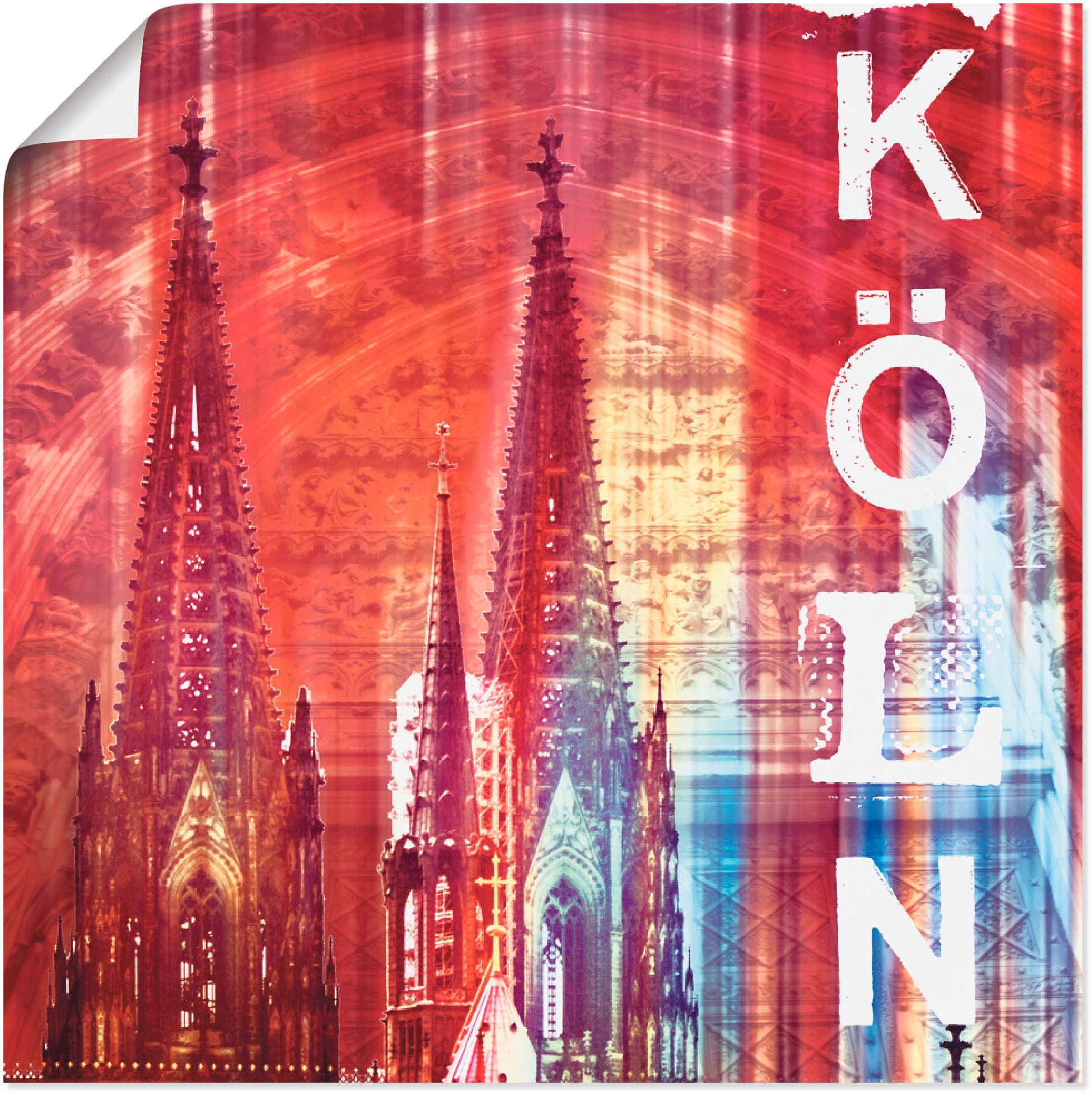 Artland Wandbild »Köln Skyline in versch. | BAUR Wandaufkleber kaufen (1 oder St.), als Collage Größen Poster Leinwandbild, II«, Gebäude