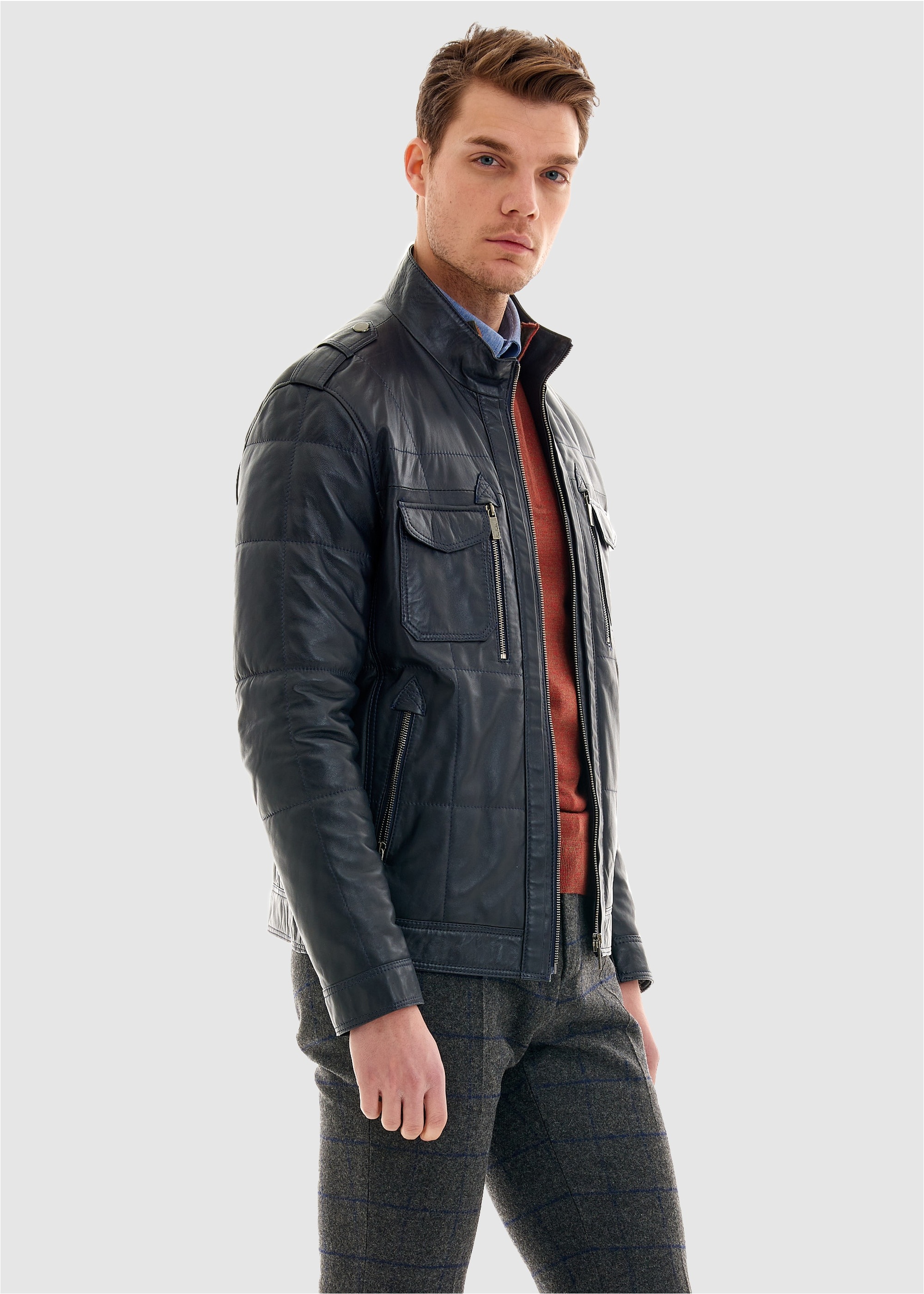 Pierre Cardin Lederjacke, in tollem Stepp-Design