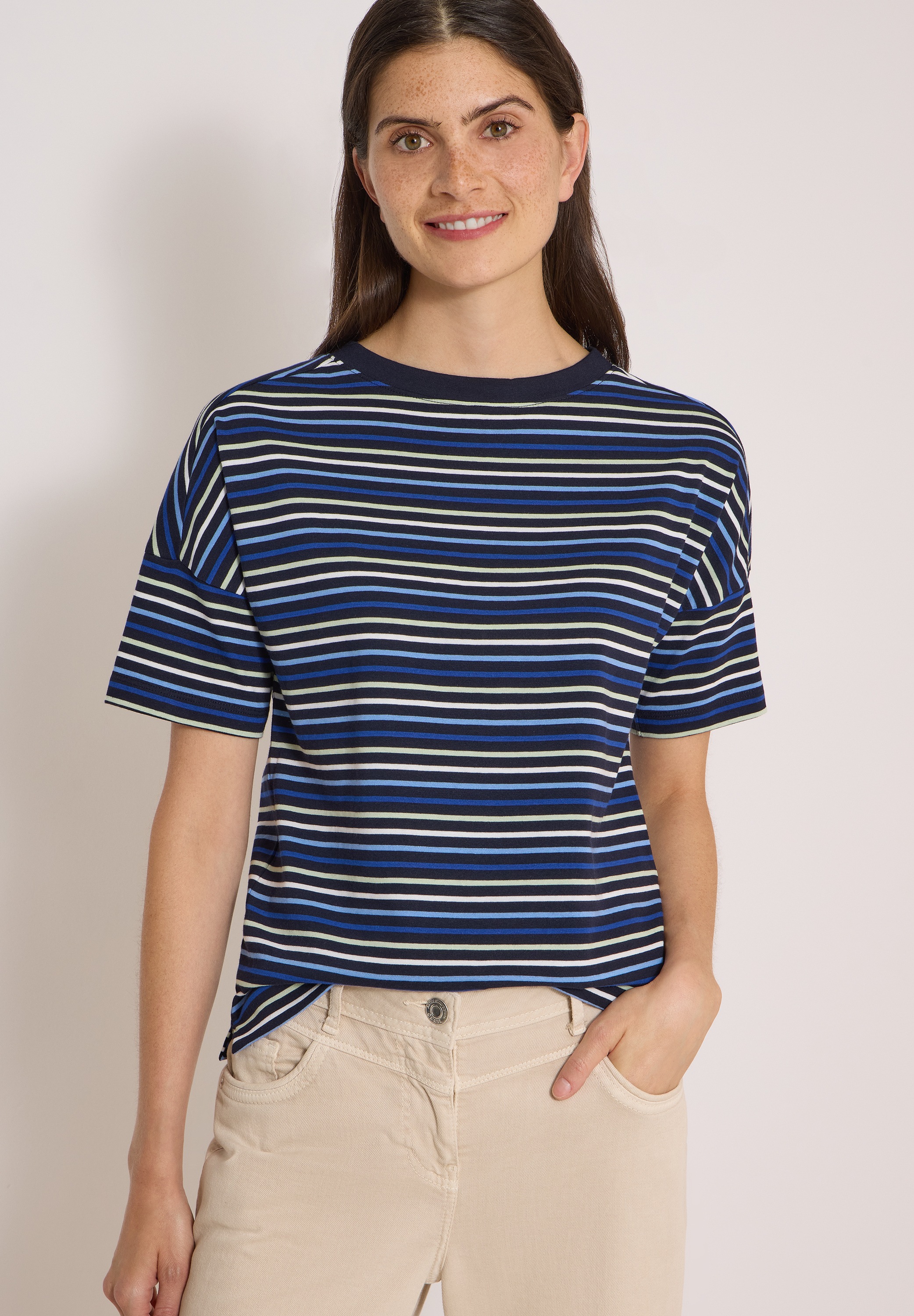 Cecil Print-Shirt mit bunten Streifen