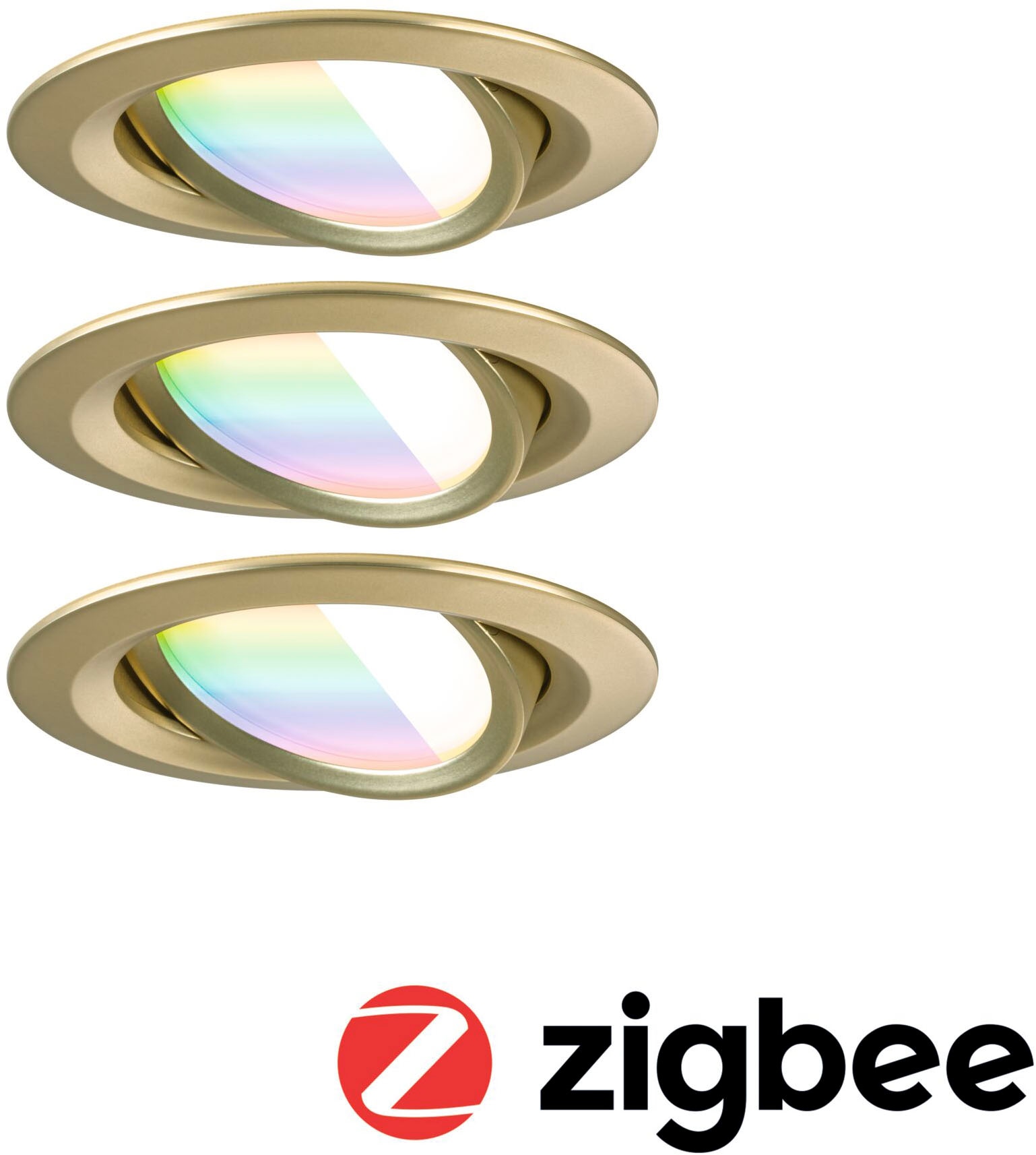 Paulmann LED Einbauleuchte »LED Einbauleuchte Nova Coin rund 84mm 50°«, 3 flammig, Leuchtmittel LED-Modul | LED fest integriert, Memoryfunktion, Farbwechsler, Farbsteuerung, Dimmer, Smart Home