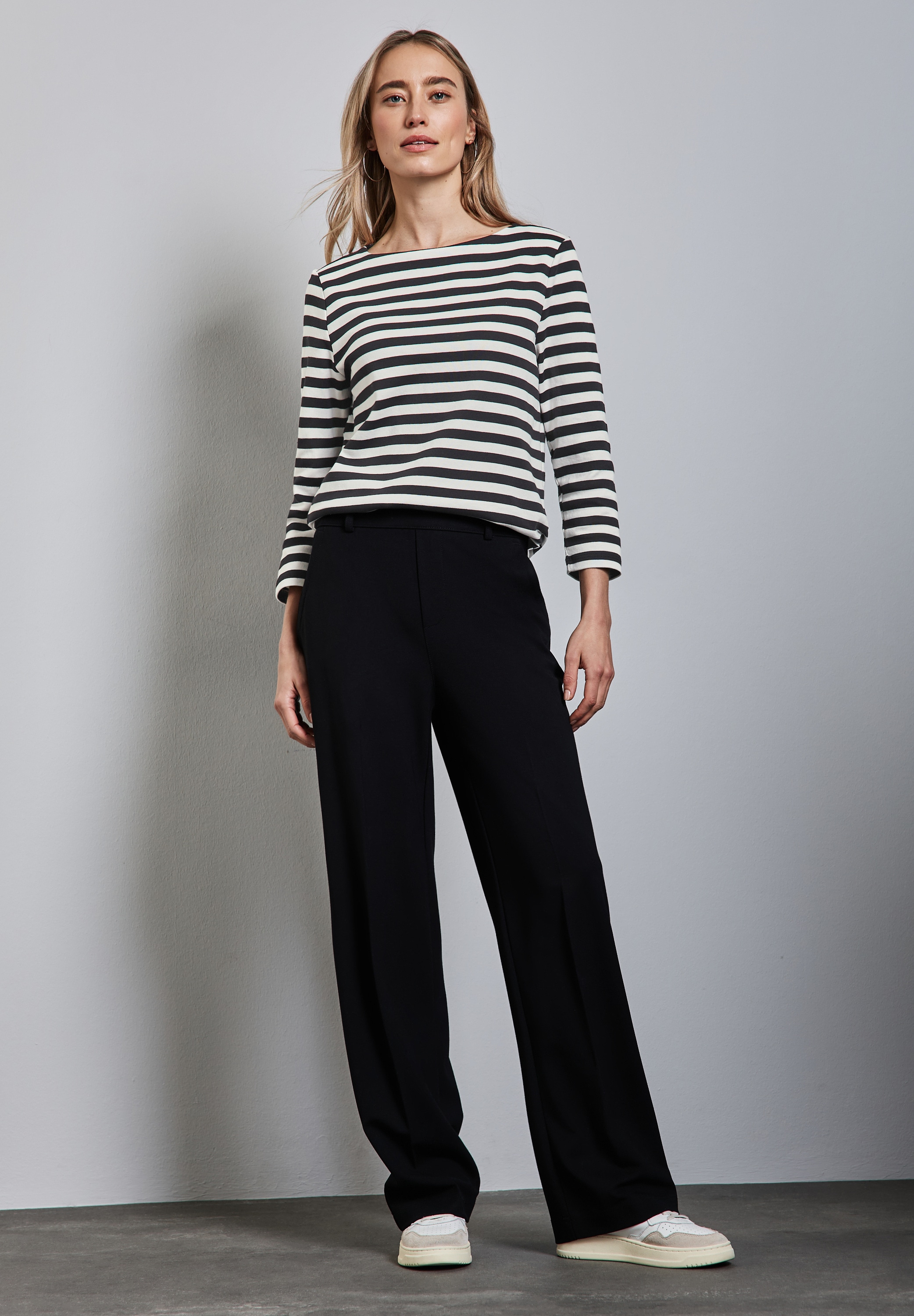 STREET ONE 3/4-Arm-Shirt aus reiner Baumwolle