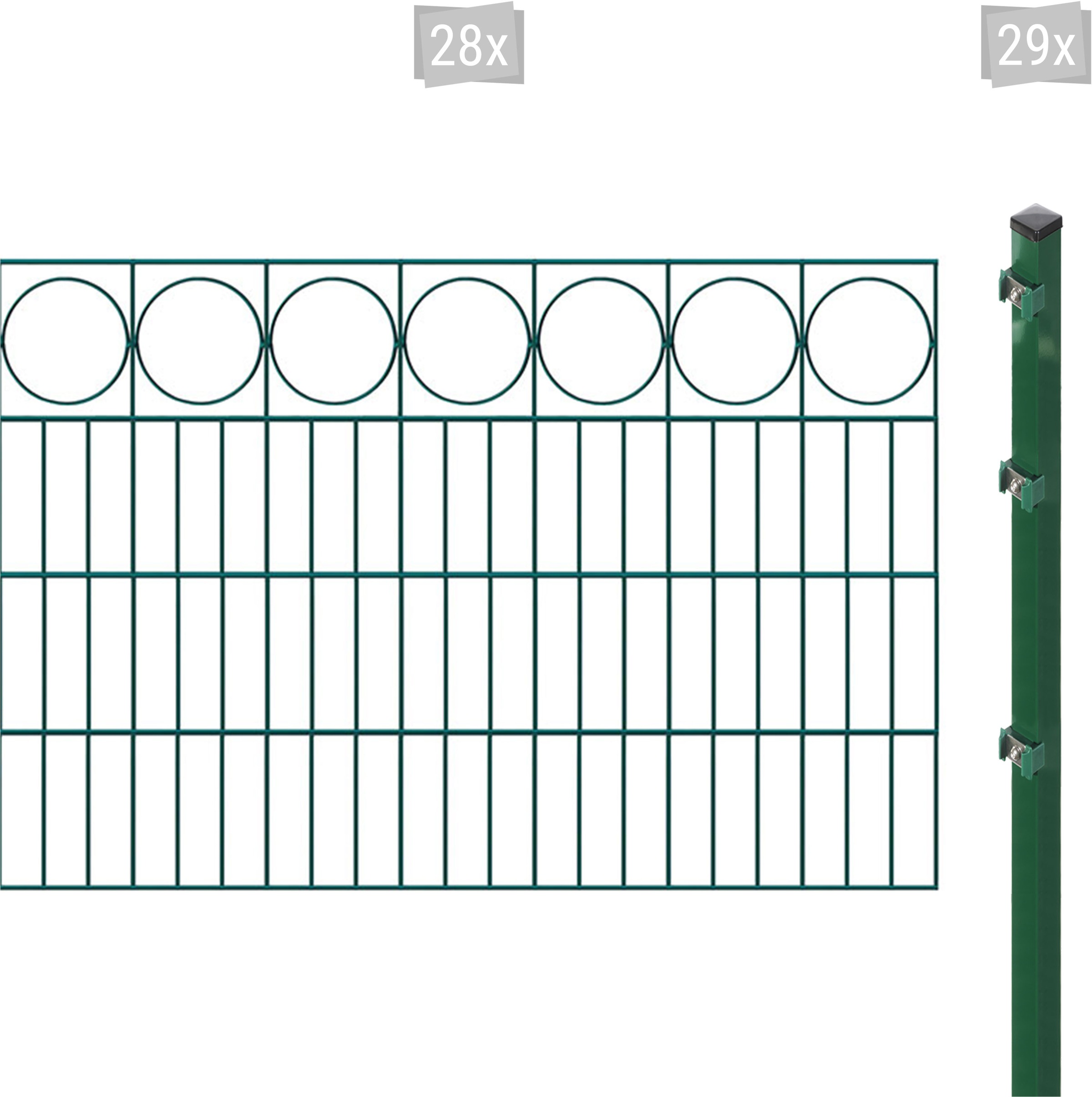 Arvotec Doppelstabmattenzaun "ESSENTIAL 80 zum Einbetonieren "Ring" mit Zierleiste" Zaunhöhe 80 cm, Zaunlänge 2 - 60 m