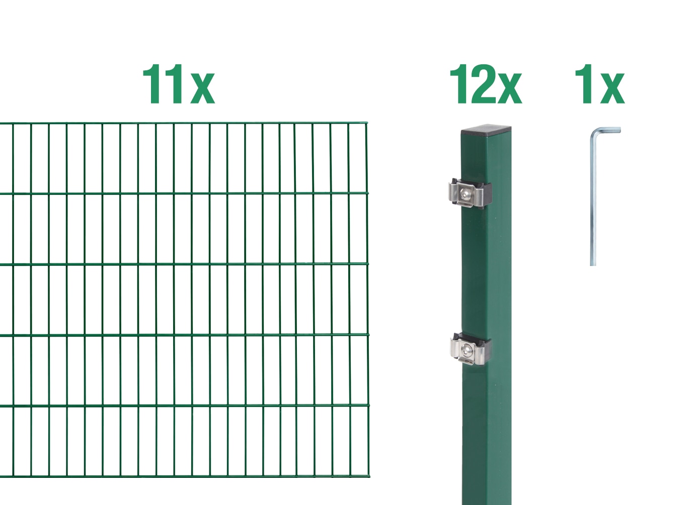 Alberts Doppelstabmattenzaun "Grundset" Höhe: 80-200 cm, Gesamtlänge: 4-30 m, zum Einbetonieren