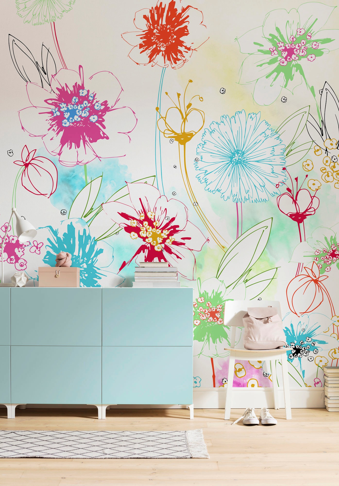 Komar Vliestapete »Digitaldruck Vlies - Joyful - Größe 200 x 250 cm«, bedruckt, Wohnzimmer, Schlafzimmer