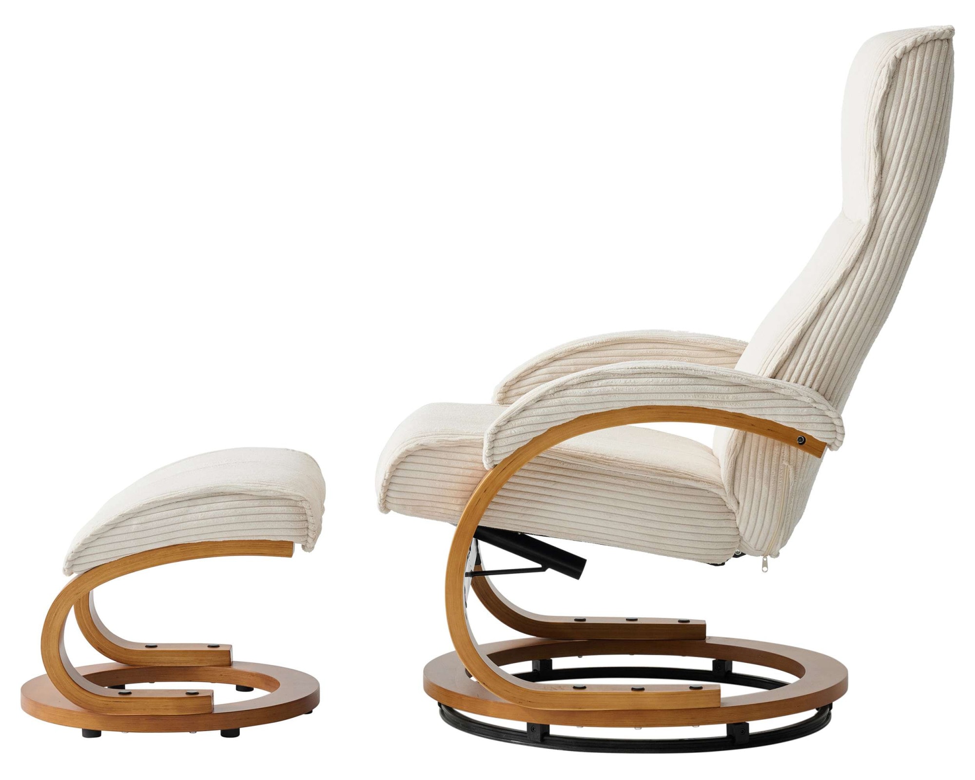 Home affaire Relaxsessel »Paris, mit Hocker - OTTO. Verlässliche Qualität.« bestehend aus Sessel und Hocker,  manuelle Relaxfunktion mit Drehfunktion, neu: Cord-Bezug