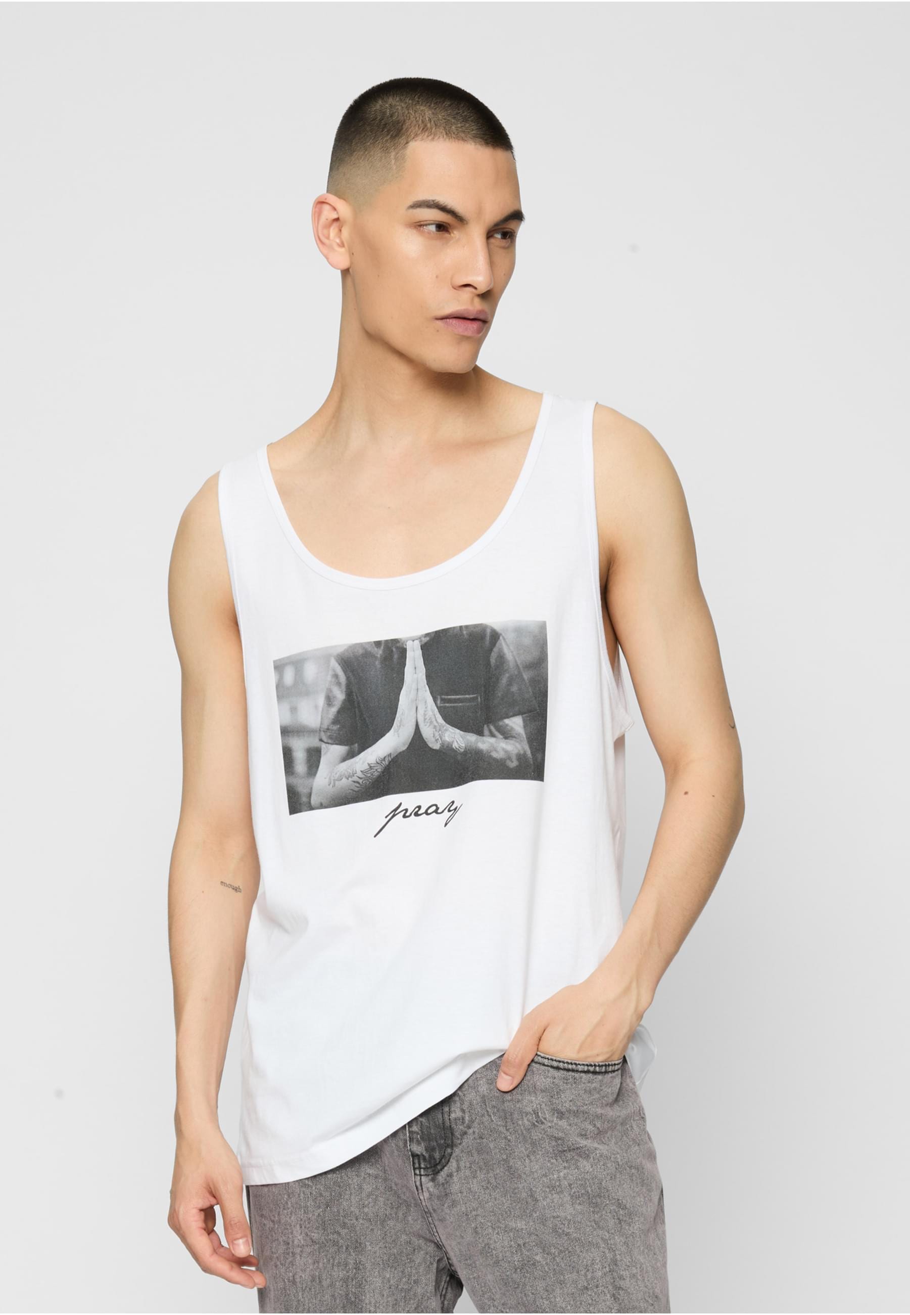 MisterTee Tanktop »MisterTee Herren Pray Tank Top«, (1 tlg.)