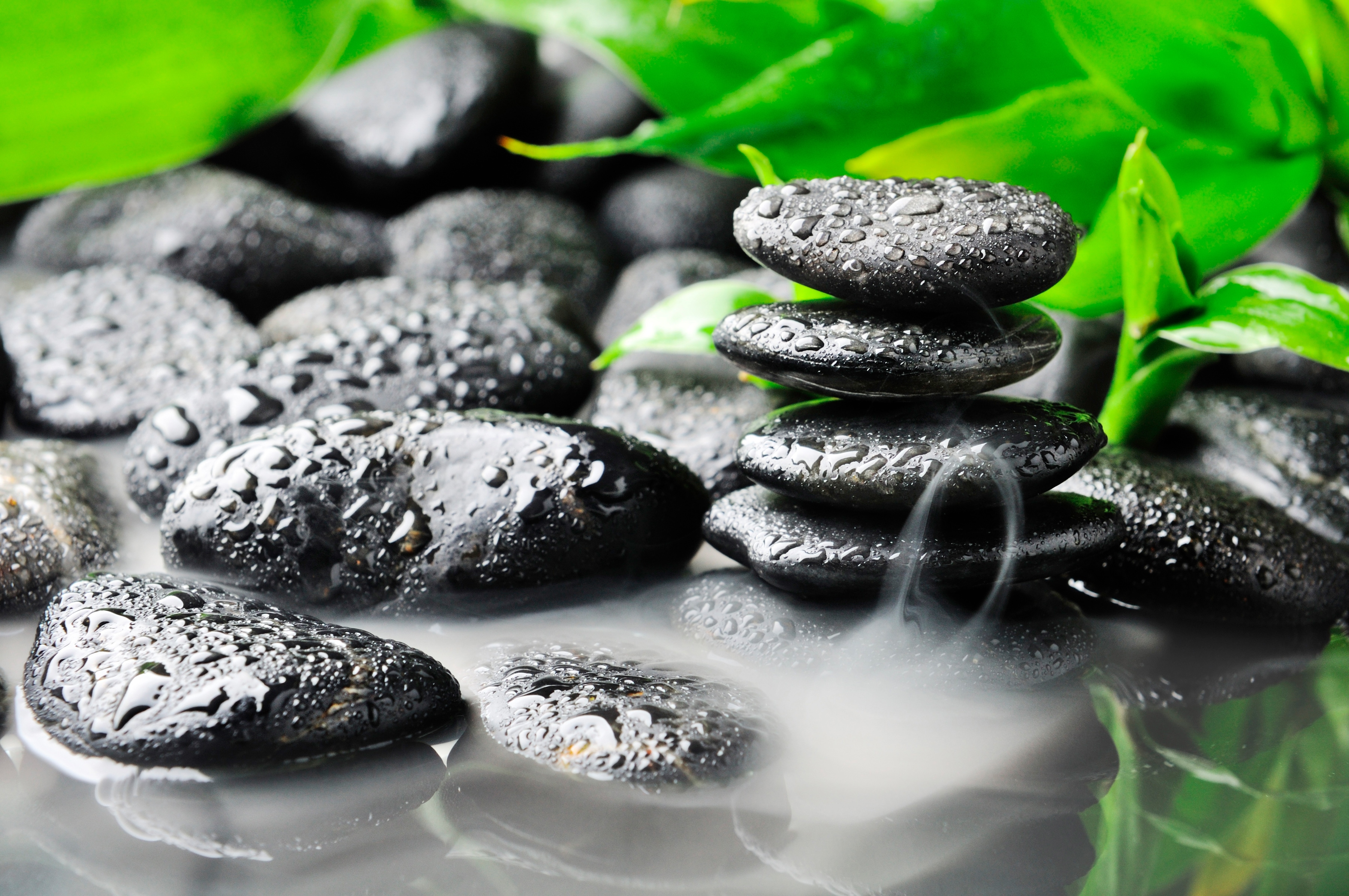 Papermoon Fototapete "Zen Basalt Stones" glatt