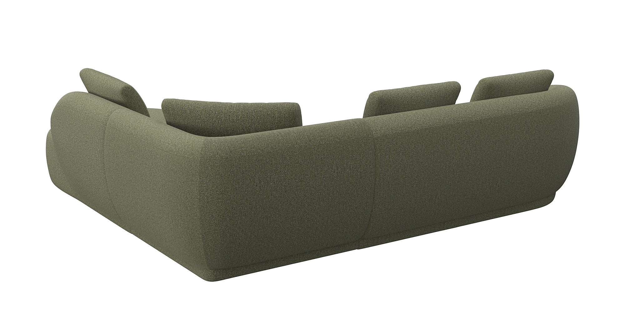 FLEXLUX Ecksofa »Torino, rund, L-Form, Sofa-Ecke mit Ottomane«, Modernes, organisches Sofa-Design, Kaltschaum, Wellenunterfederung