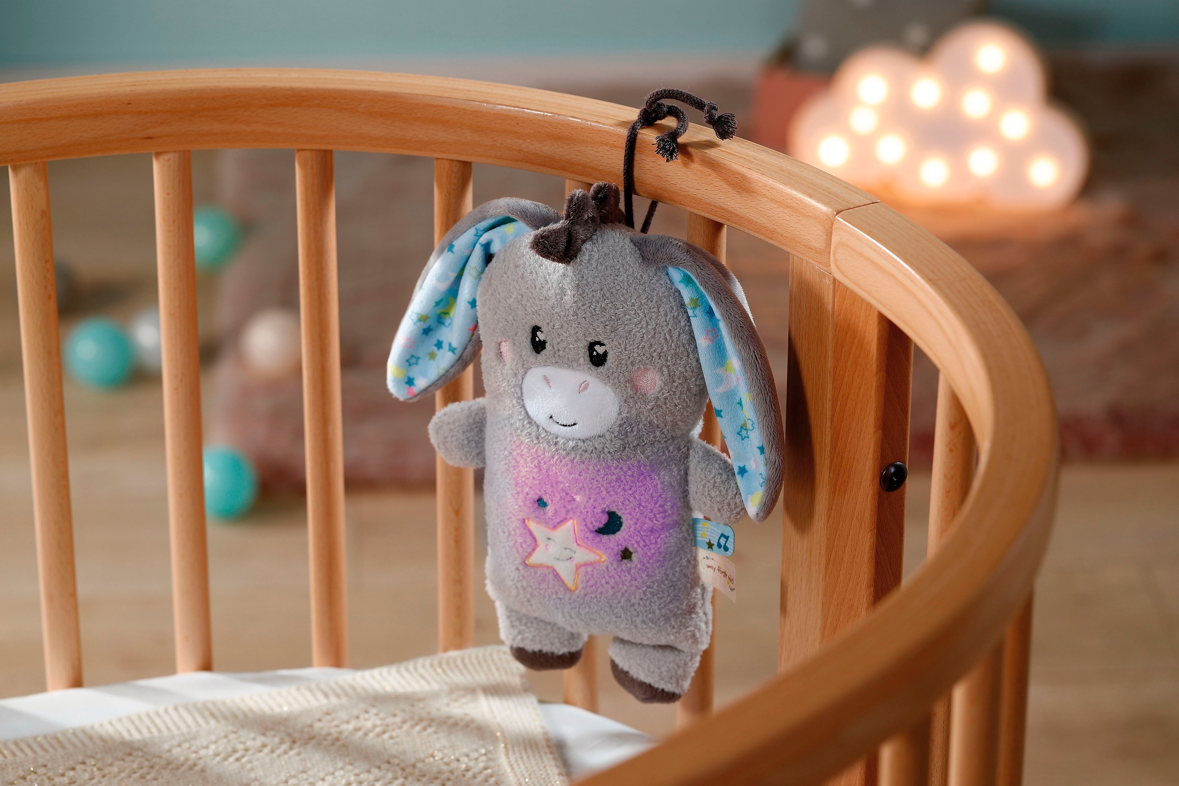 Nici Kuscheltier »My First NICI, Esel Littledoo 25 cm«, Baby Einschlafhilfe; mit Licht und Sound