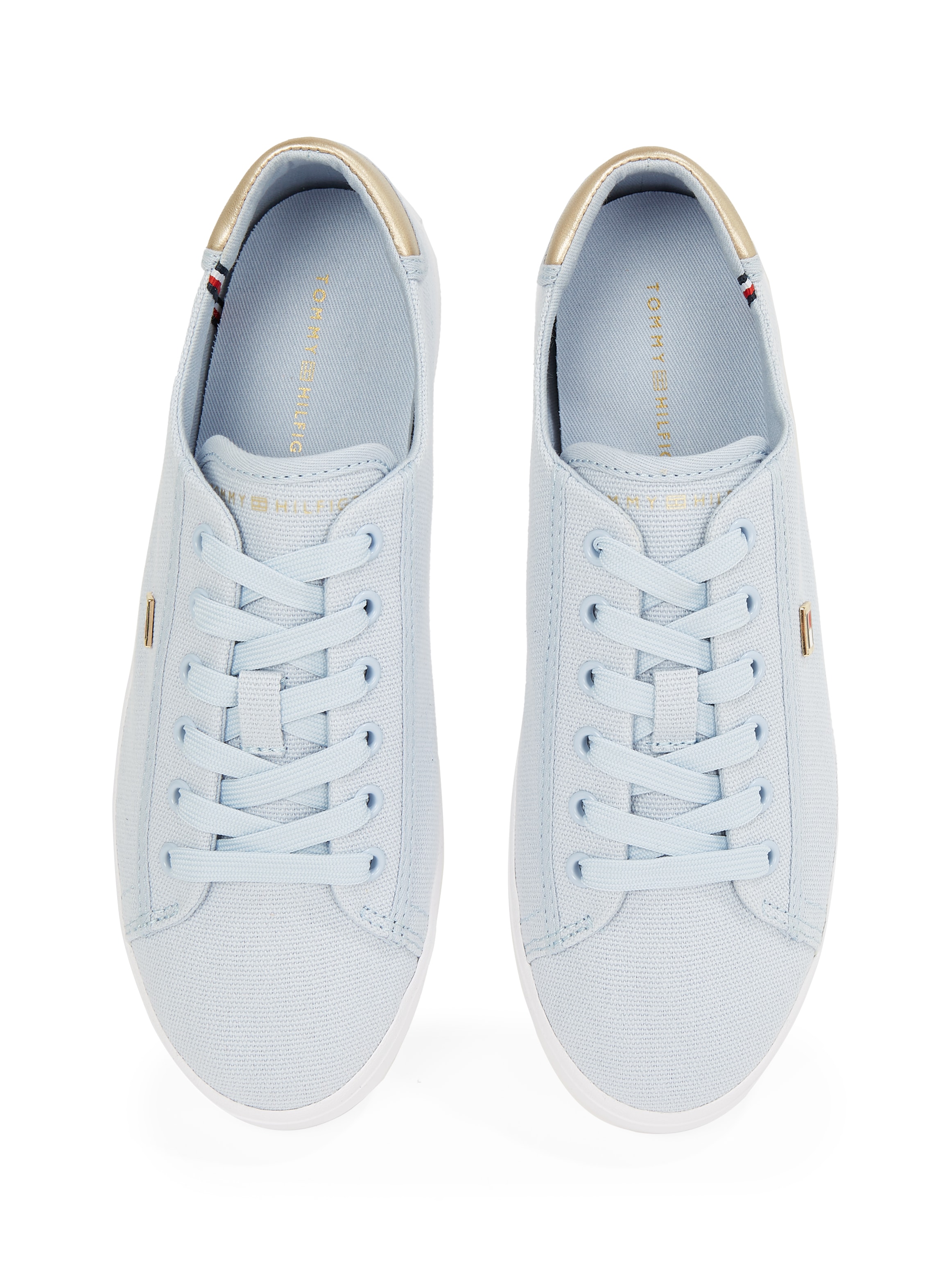 Tommy Hilfiger Plateausneaker »VULC CANVAS LACE UP SNEAKER«, Freizeitschuh, Halbschuh, Schnürschuh, in schmaler Form