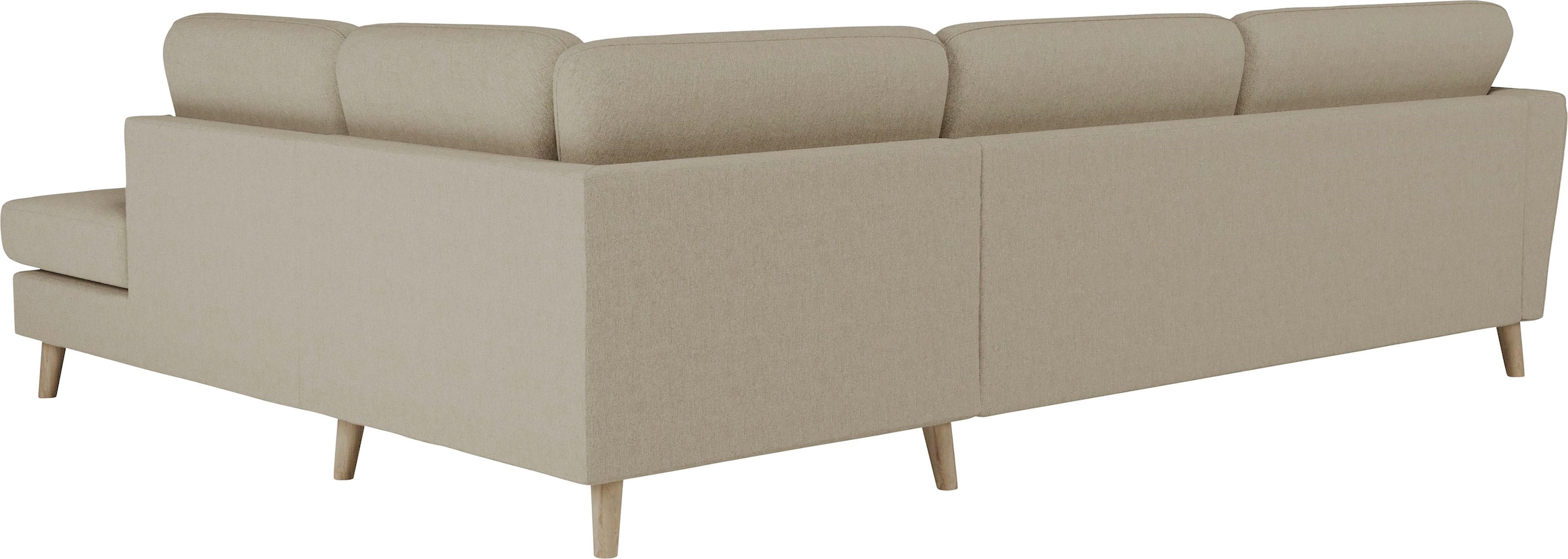 Home affaire Ecksofa »MARSEILLE 278/202 cm, L-Form, Ottom. rechts/links«, Massivholzbeine aus Eiche, in verschieden Bezügen und Farbvarianten