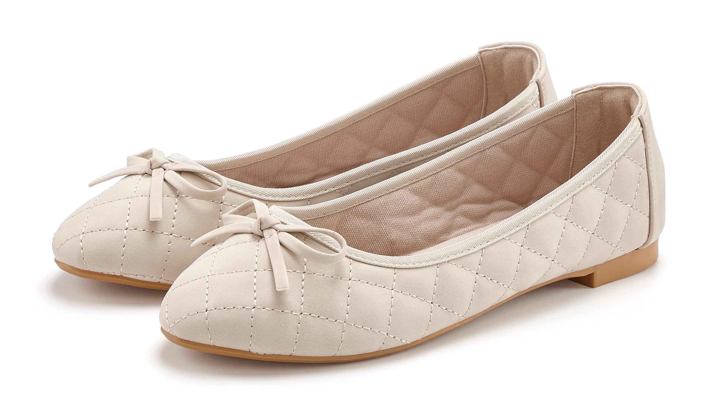 LASCANA Ballerina "Slipper, Schlüpfschuh, Freizeitschuh, Slip-On-Sneaker," mit eleganter Schleifenapplikation VEGAN