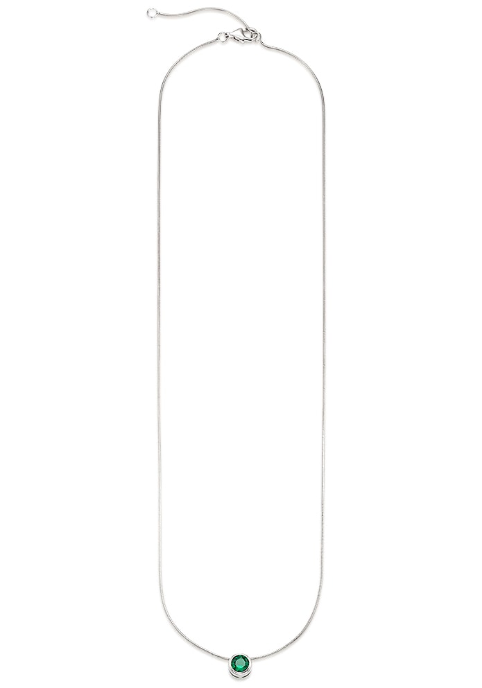 Bruno Banani Kette mit Anhänger »Schmuck Geschenk Silber 925 Halsschmuck Halskette Schlangenkette Stein«, mit Zirkonia (synth.), Korund (synth.) oder Spinell (synth.)