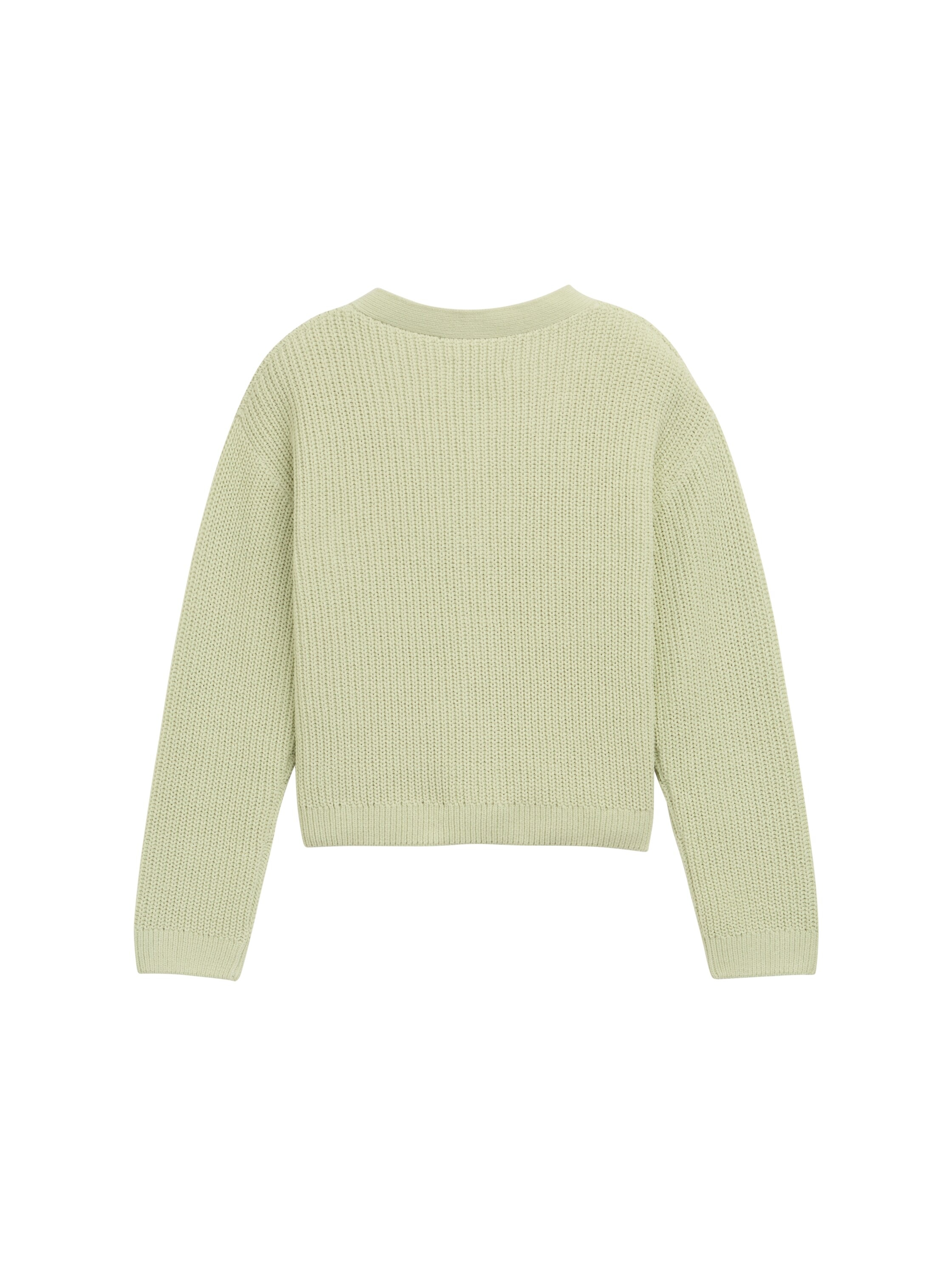 TOM TAILOR Strickjacke, mit V-Ausschnitt und Knopfleiste
