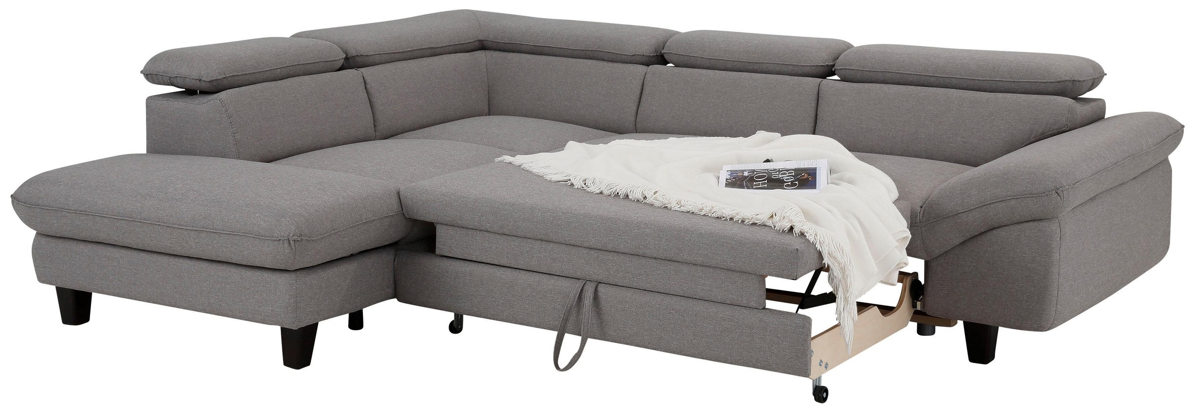 Home affaire Ecksofa »Pilot L-Form«, mit Kopfteilverstellung, wahlweise mit Bettfunktion & Bettkasten