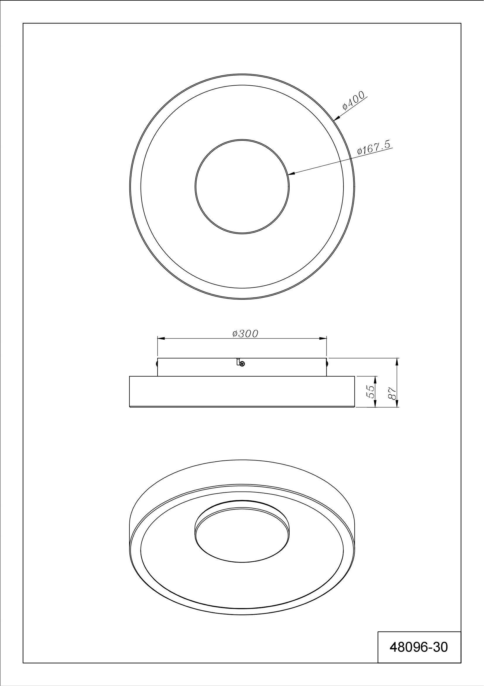 GLOBO LIGHTING Deckenleuchte »WOKI« LED-Modul 1 Stk. Warmweiß LED Deckenleuchte für Wohn- & Esszimmer schwarz-gold