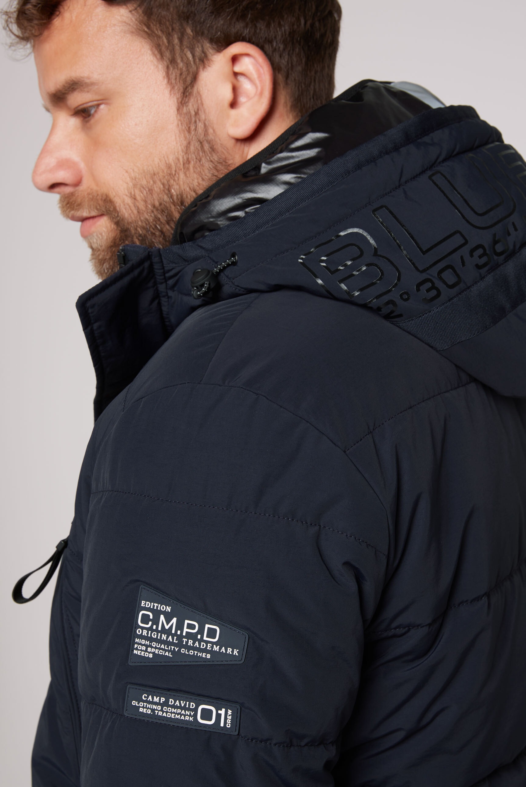 CAMP DAVID Langjacke, mit Kapuze, mit Windbreaker-Bündchen