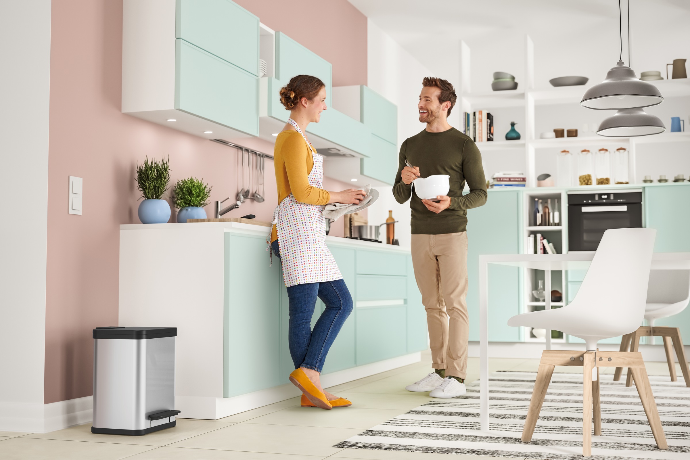 Hailo Mülleimer "Öko duo Plus M" 2 Behälter 18 l, Stahlblech o. Edelstahl, günstig online kaufen