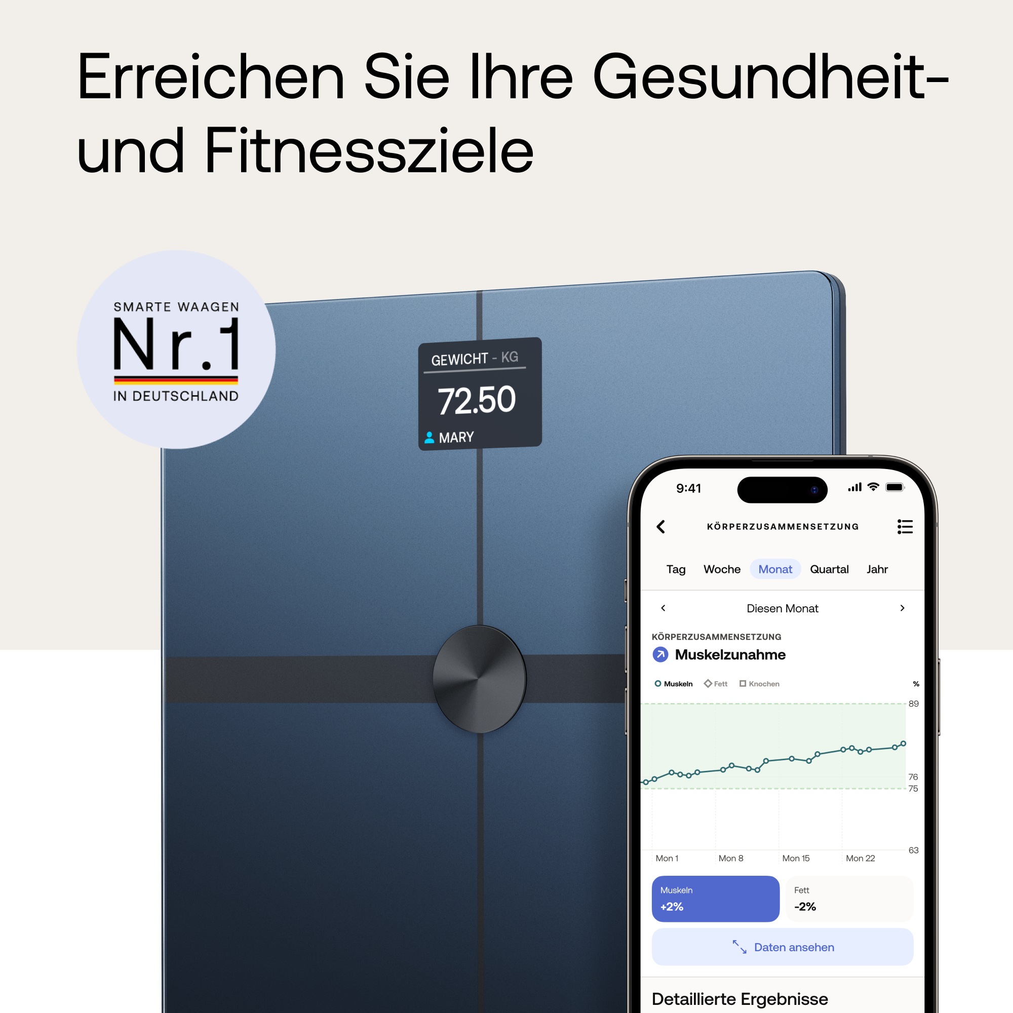 Withings Personenwaage "Body Smart, einschließlich Körperfett-/Muskelmasse" günstig online kaufen