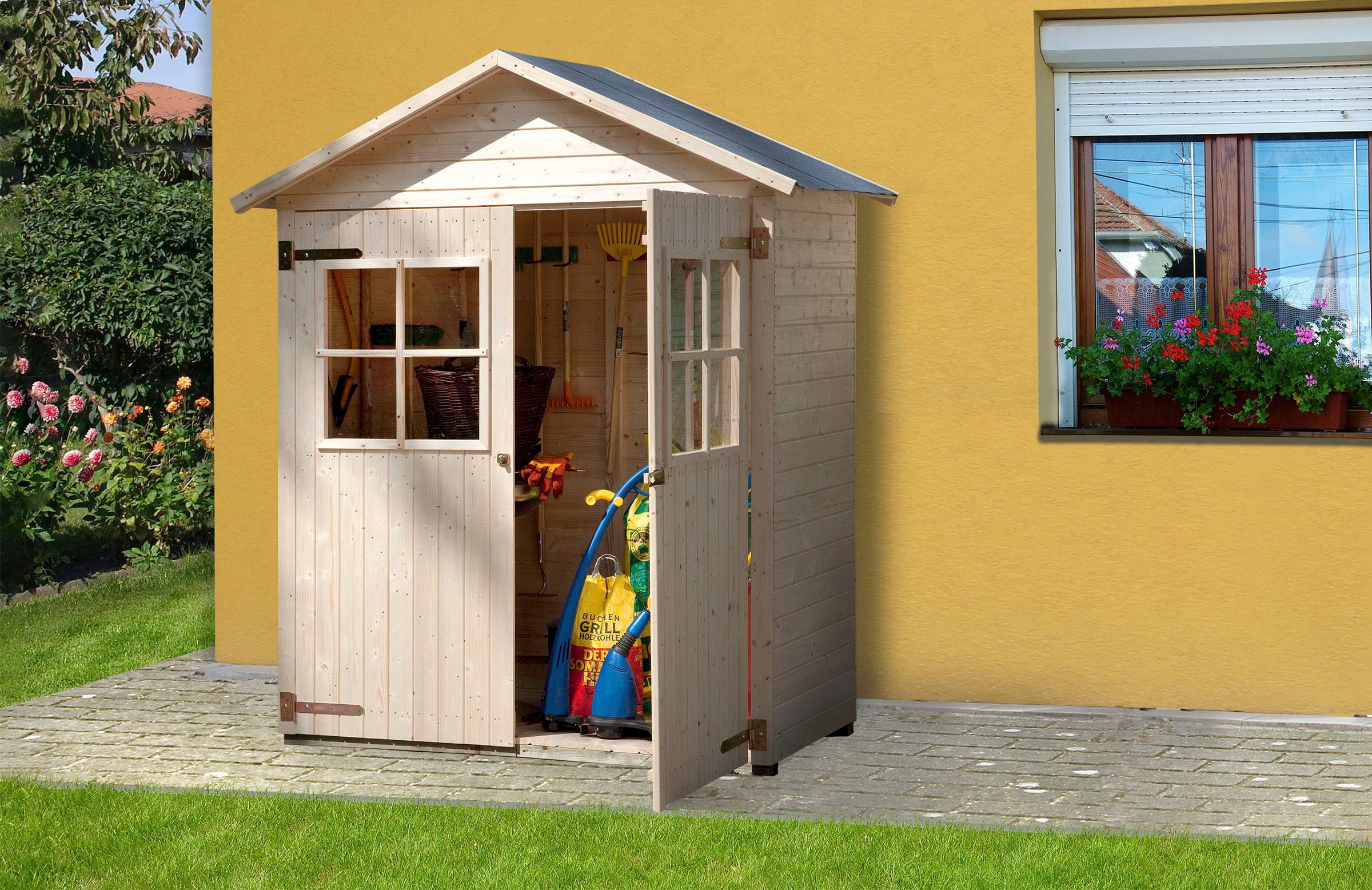 weka Gerätehaus "Garten-/Terrassenschrank 357 Gr.2", natur, Satteldach, 14 günstig online kaufen