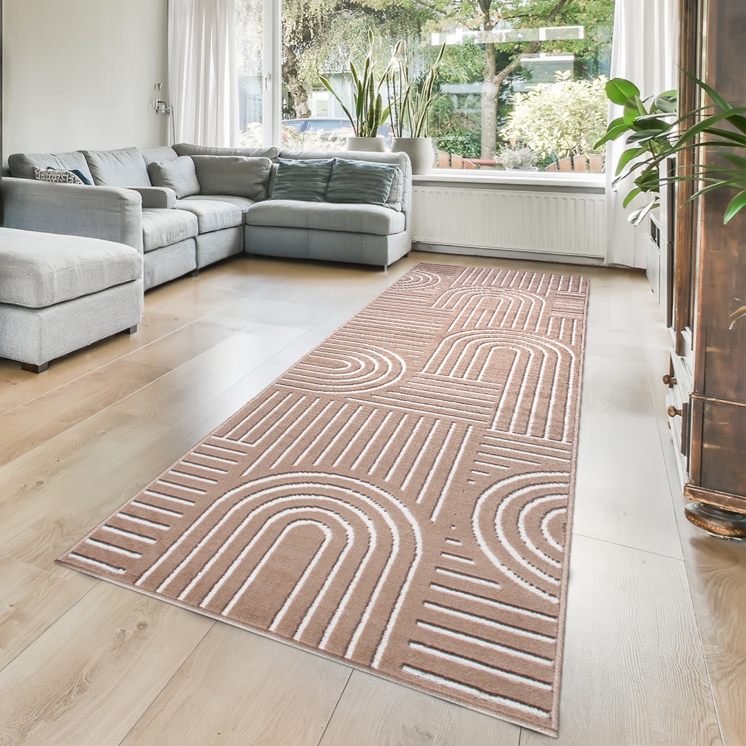 OTTO home Teppich "Lysandra" rechteckig 8 mm Höhe 3D-Effekt, softer Kurzflor, pflegeleicht, leichter Glanz, Scandi-Look