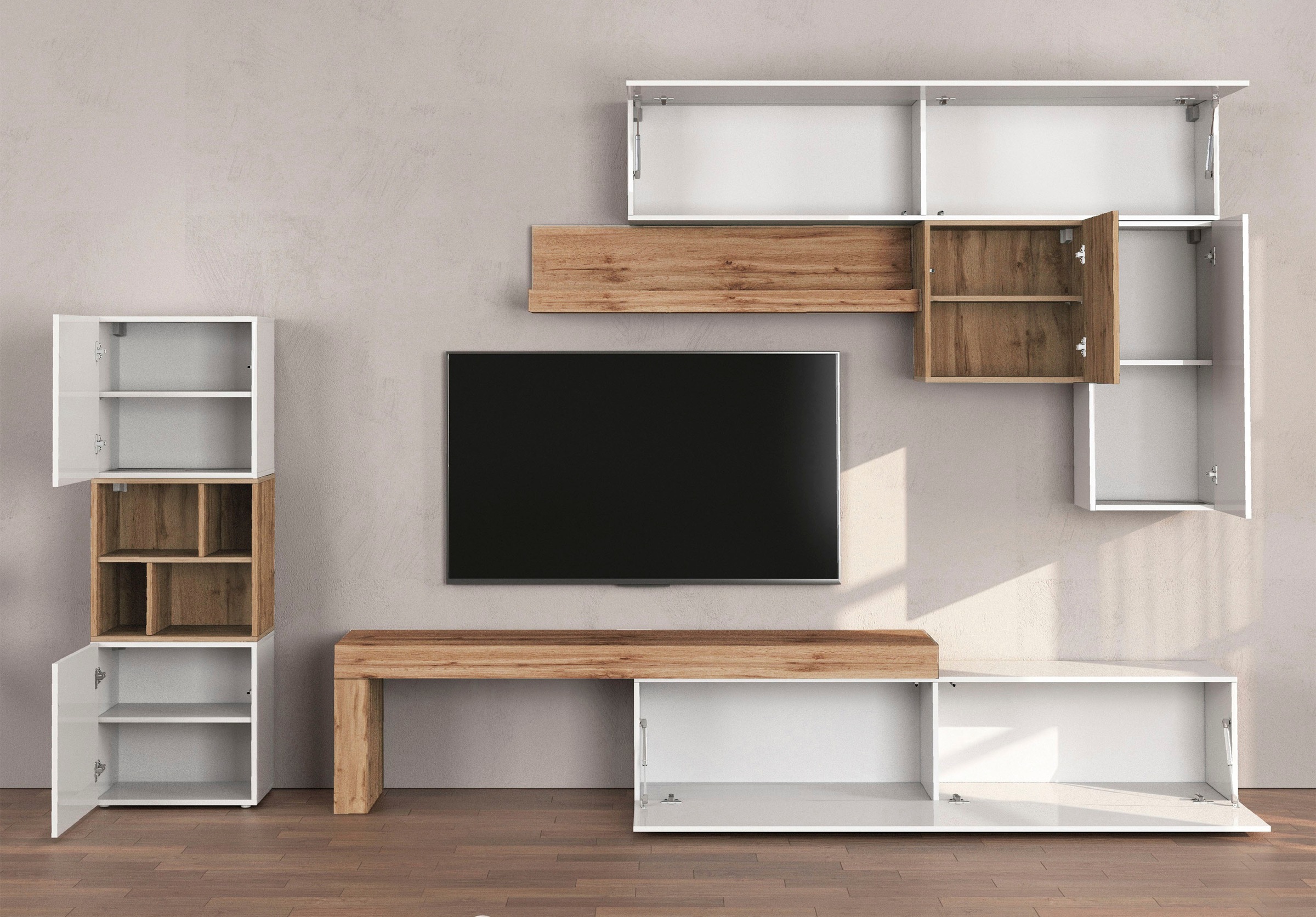 OTTO home Wohnwand »Chronos Wohnwand, Medienwand, 8-er set« Set, 8 Stk. tlg.