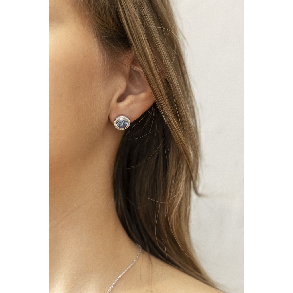 CELESTA Paar Ohrstecker »925/- Sterling Silber Zirkonia & sy. Blautopas«