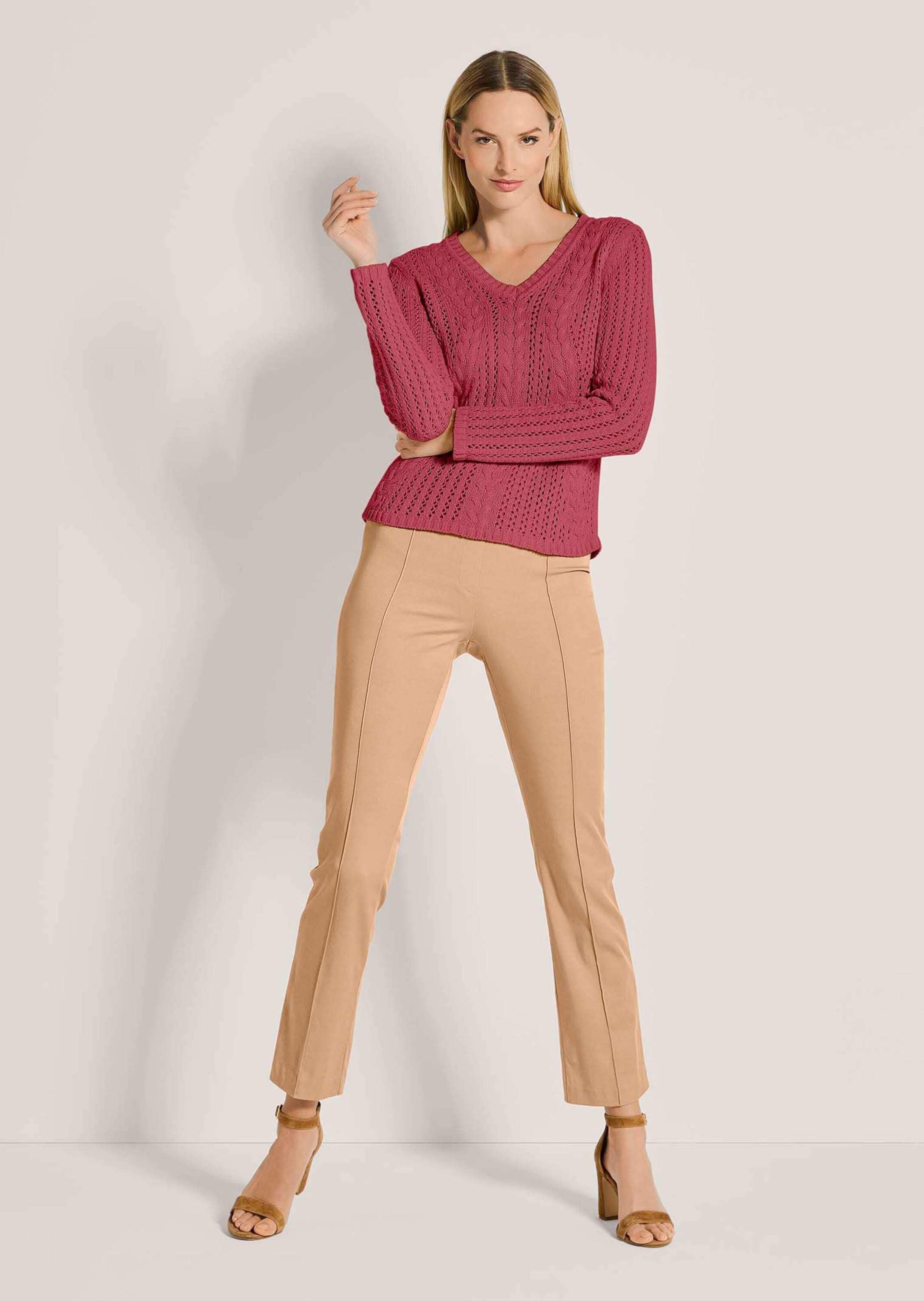 MADELEINE Longpullover »Pullover Warmer Strickpullover mit Zopf, Ajour«